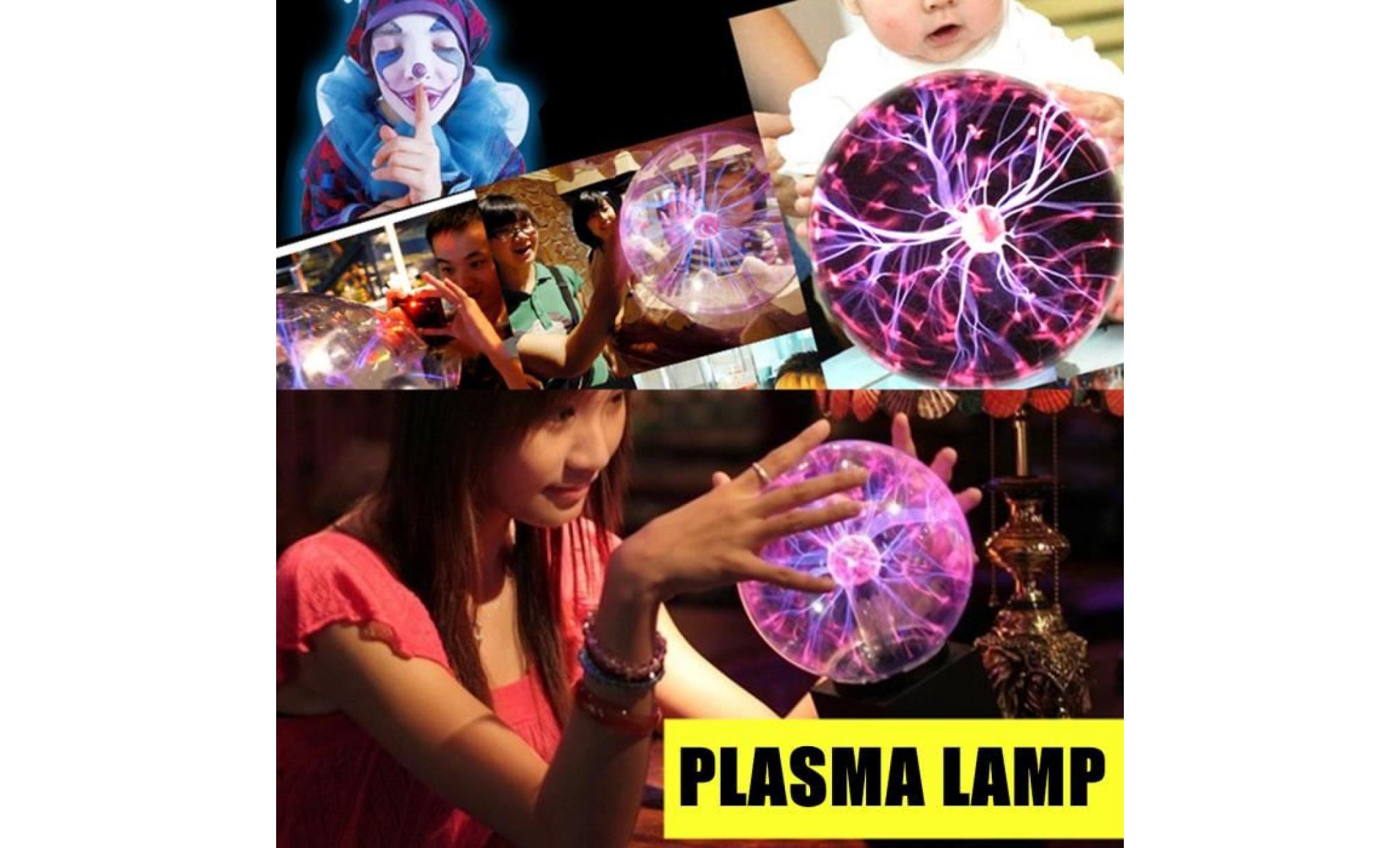 tempsa 8'' magique lampe boule détecteur tactile à plasma lumière décor jouet cadeau pas cher