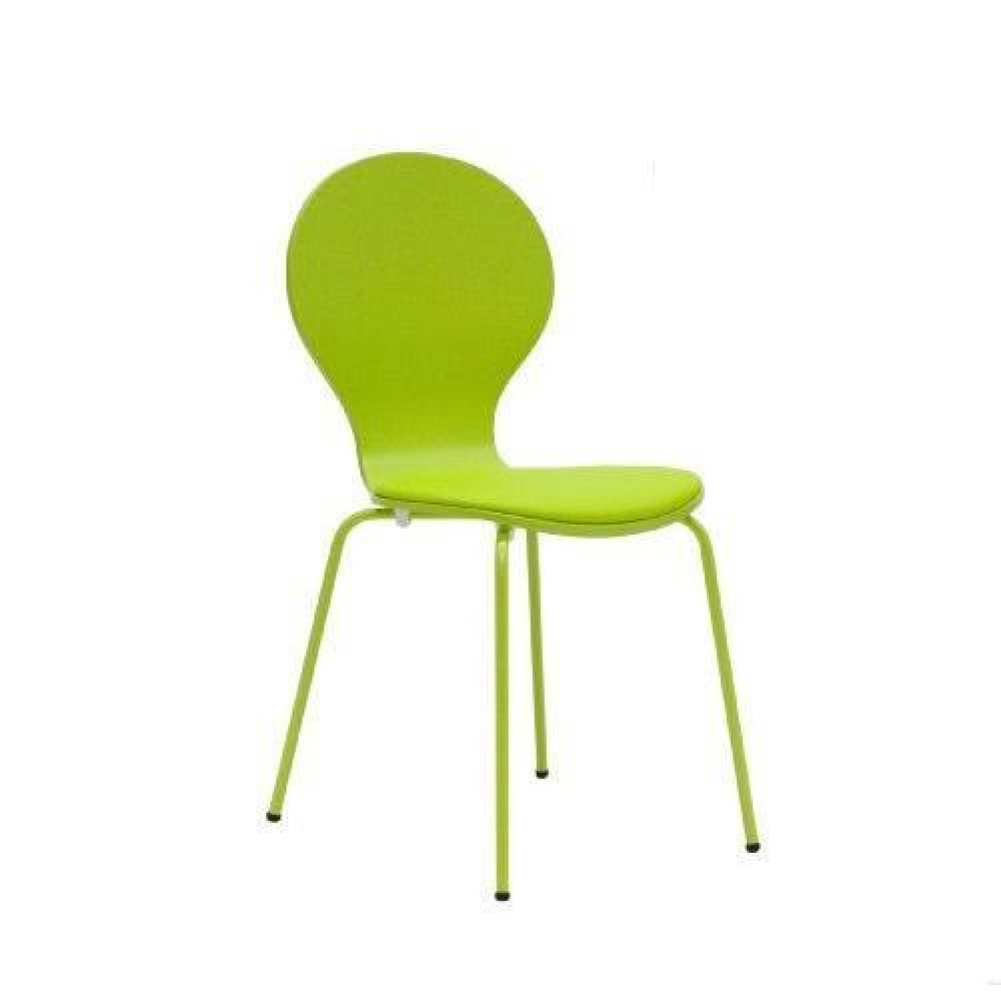 Tenzo 610-026 fLOWER lot de 4 chaises de designer en bois laqué mat et assise en PU et pieds en métal laqué 87 x 46 x 57 cm-vert