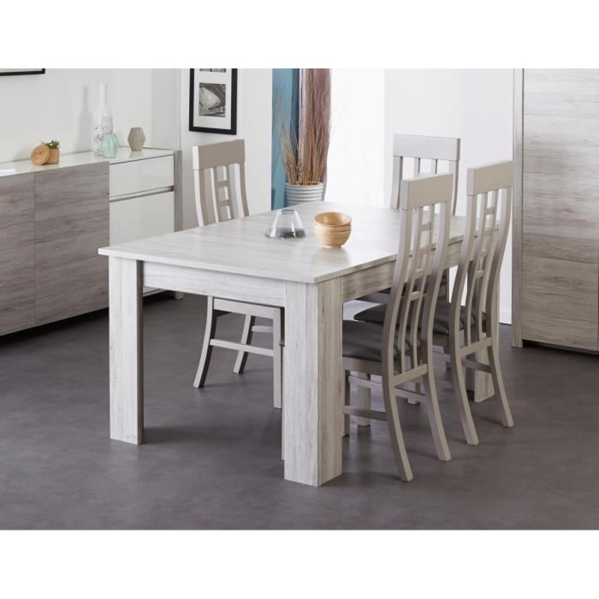 TESSA Table à manger extensible 155/190cm décor chêne portofino gris