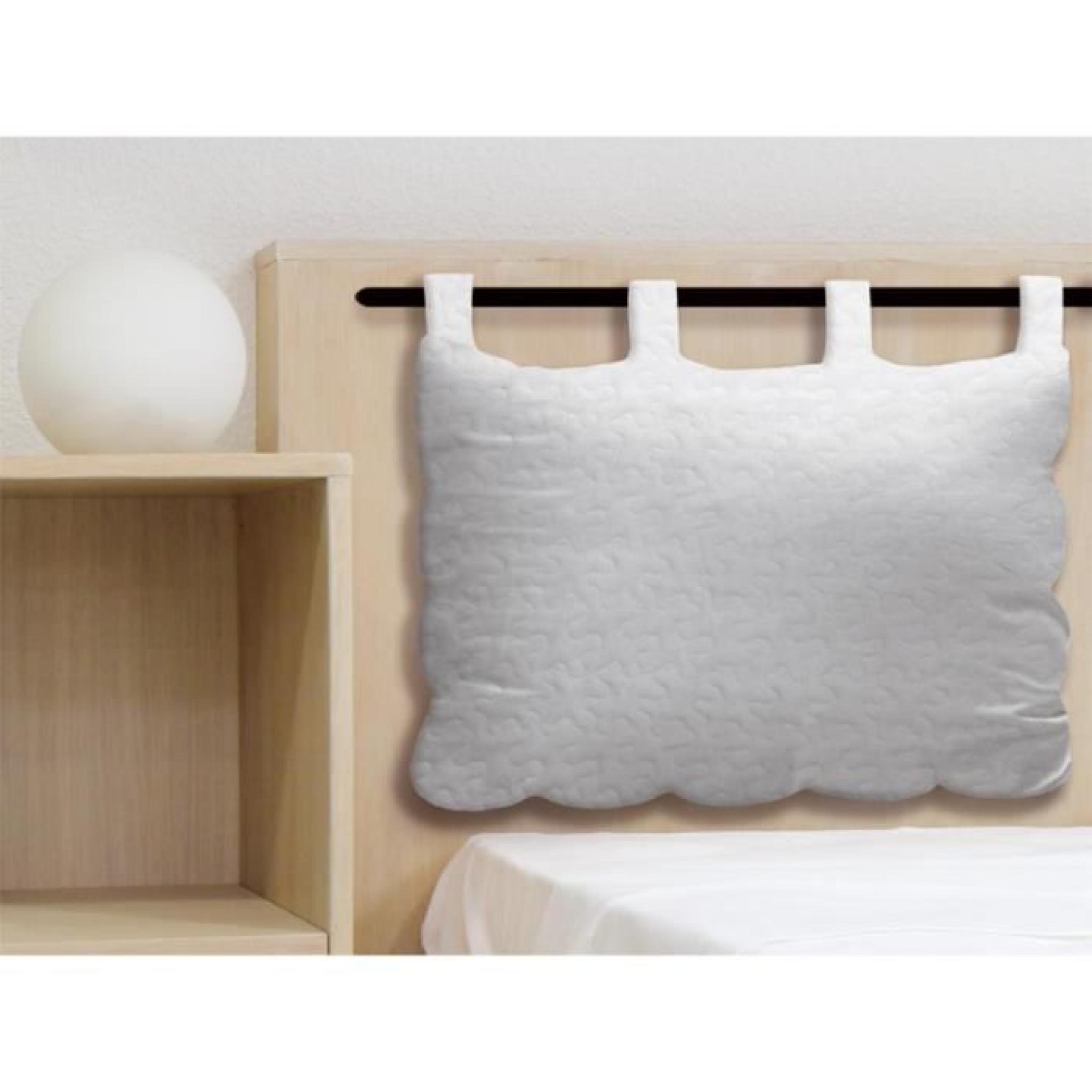 Tête de lit en coton 50x70 cm BOUTIS blanc