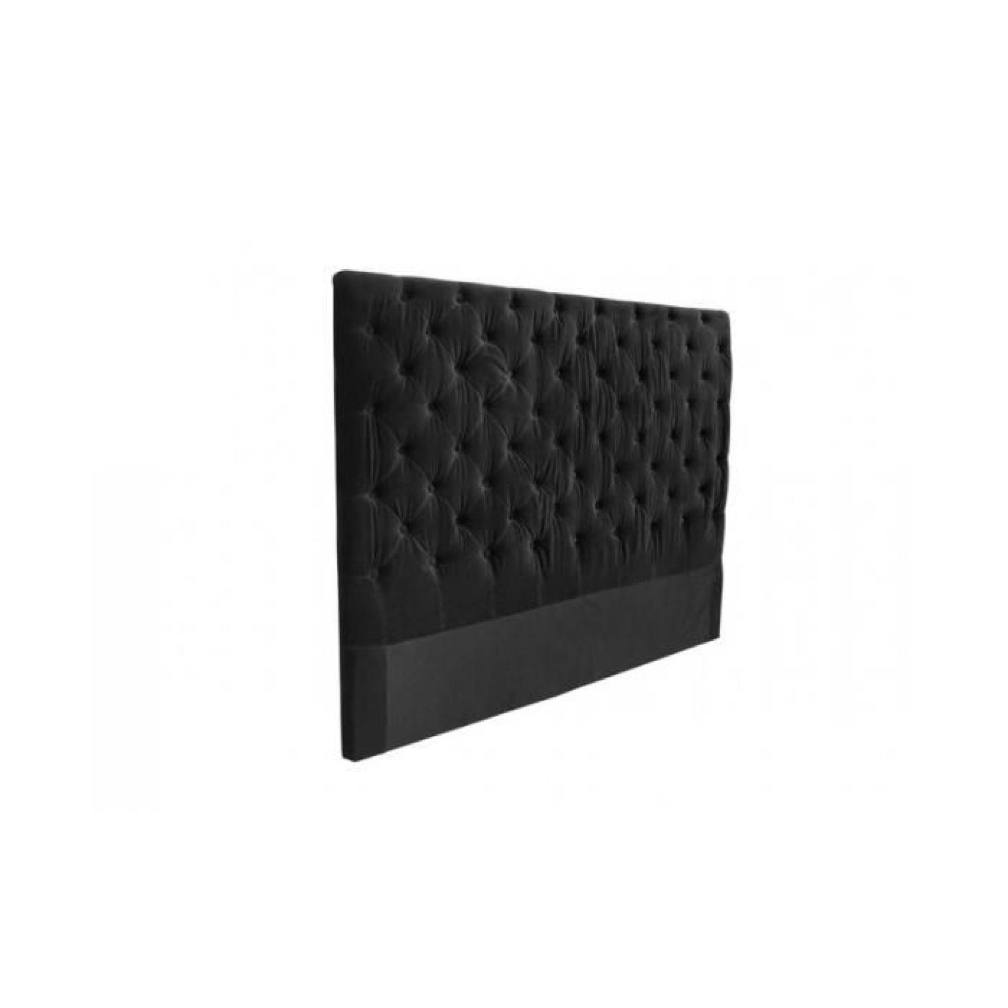 Tête de lit en Microfibre Noir - Londres Taille - 160 cm