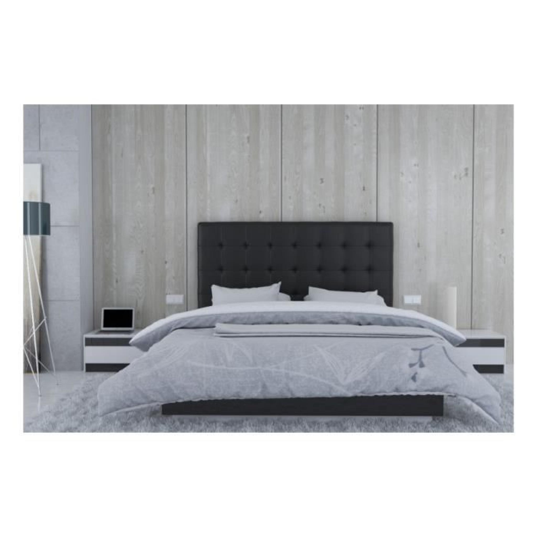 Tête de lit en PU noir - Naples Taille - 180 cm pas cher