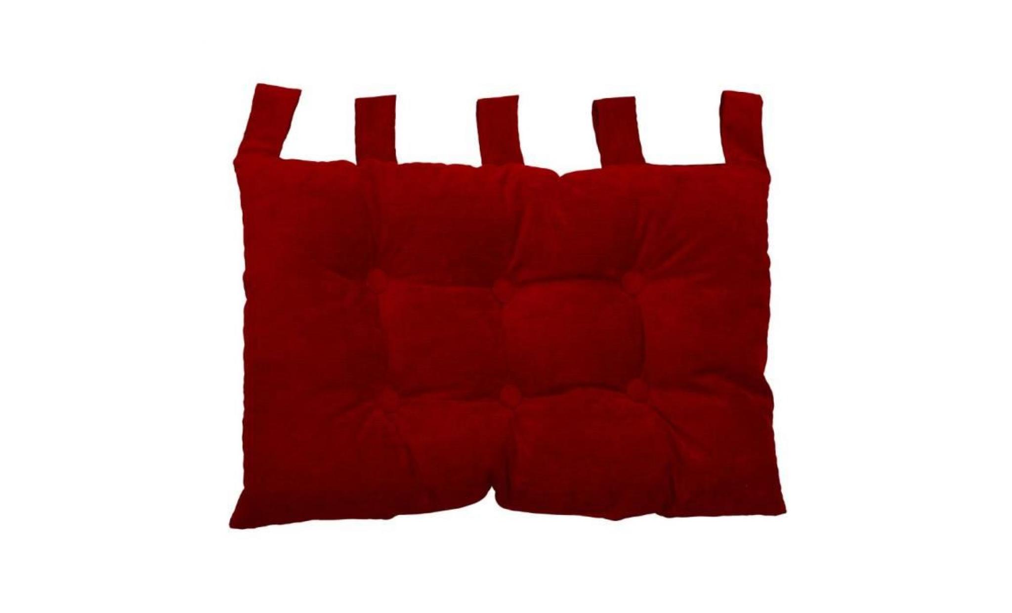 tête de lit en velours pattes boutonnées  rouge 70 x 45 cm
