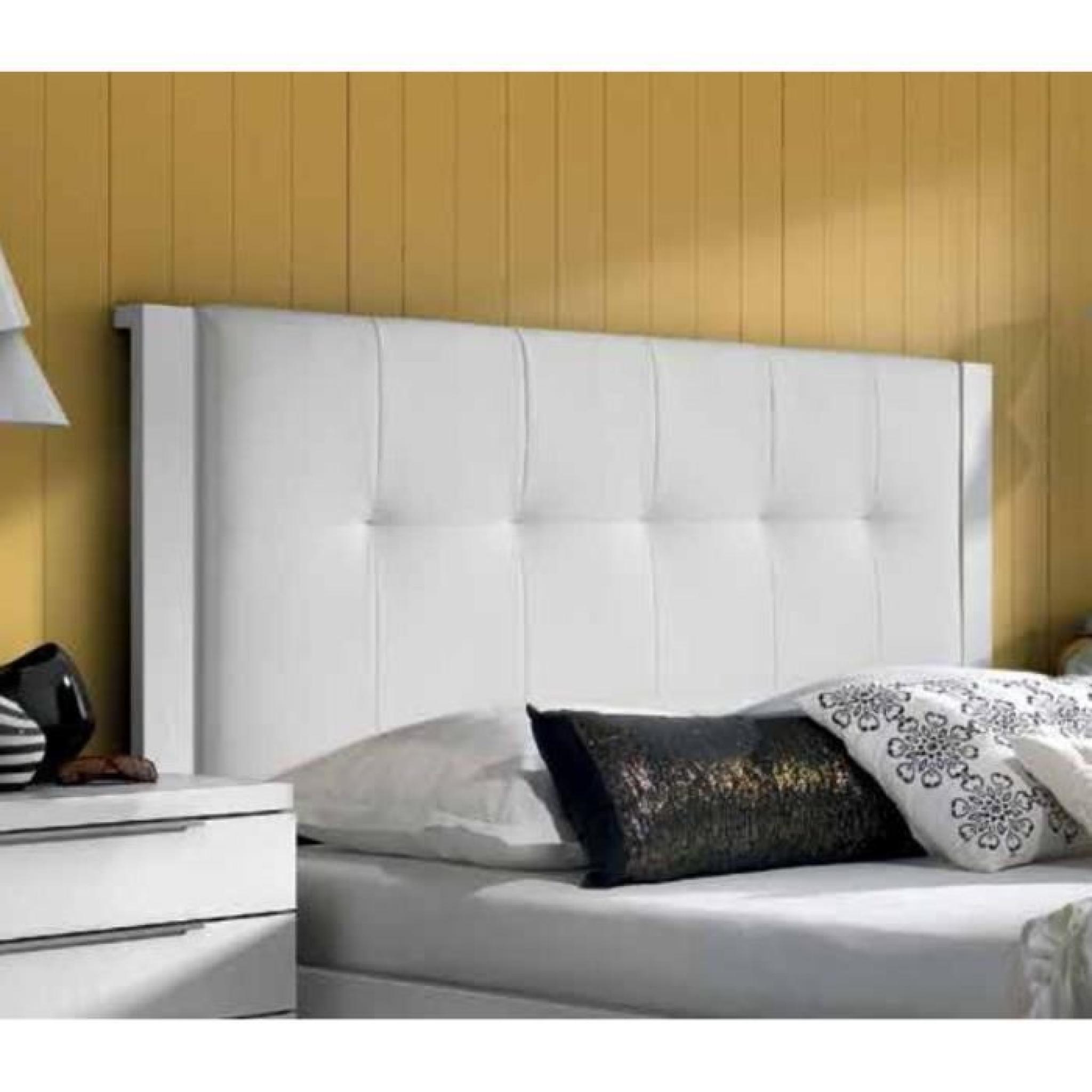 Tête de lit moderne capitonnée blanche 140 cm 