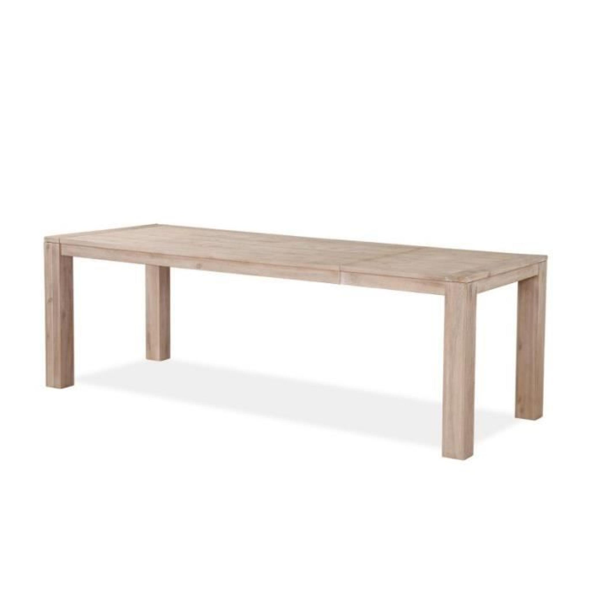 Texas - Table Repas 180 (230) x 90cm extensible bois accacia massif