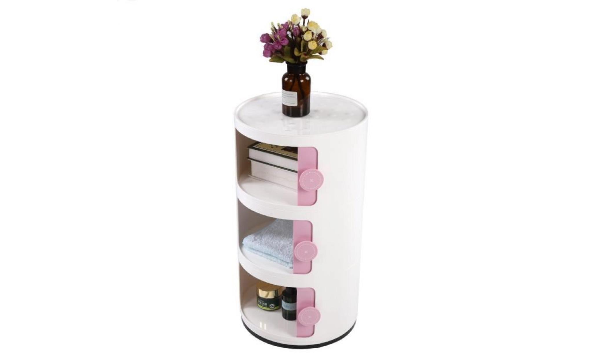 tiroir d'armoire de trois couches de rangement ronde de conteneur pour porte coulissante   rose pas cher