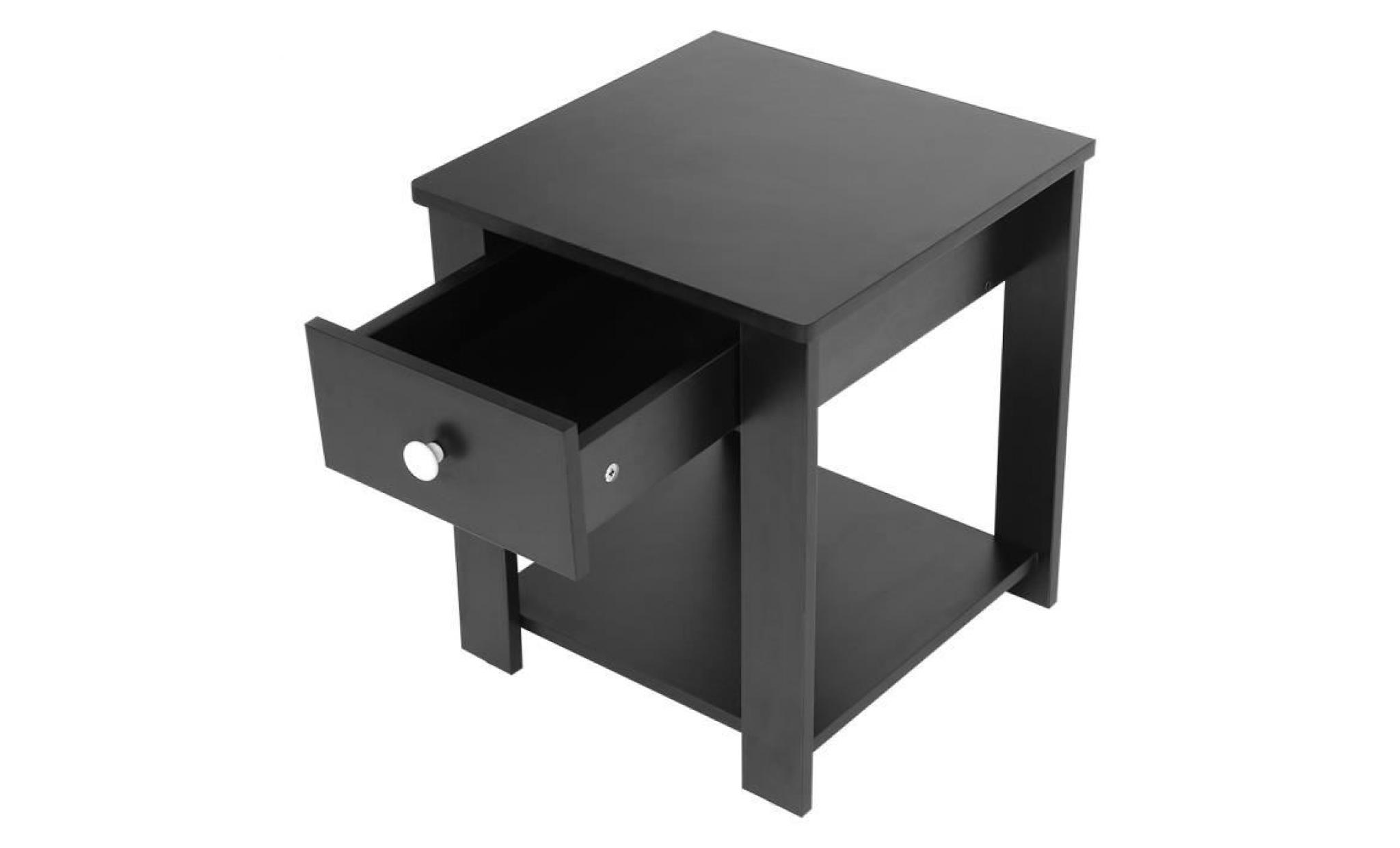 tiroir de chevet moderne table de nuit meuble de rangement stockage décoration chambre noir   xy fr