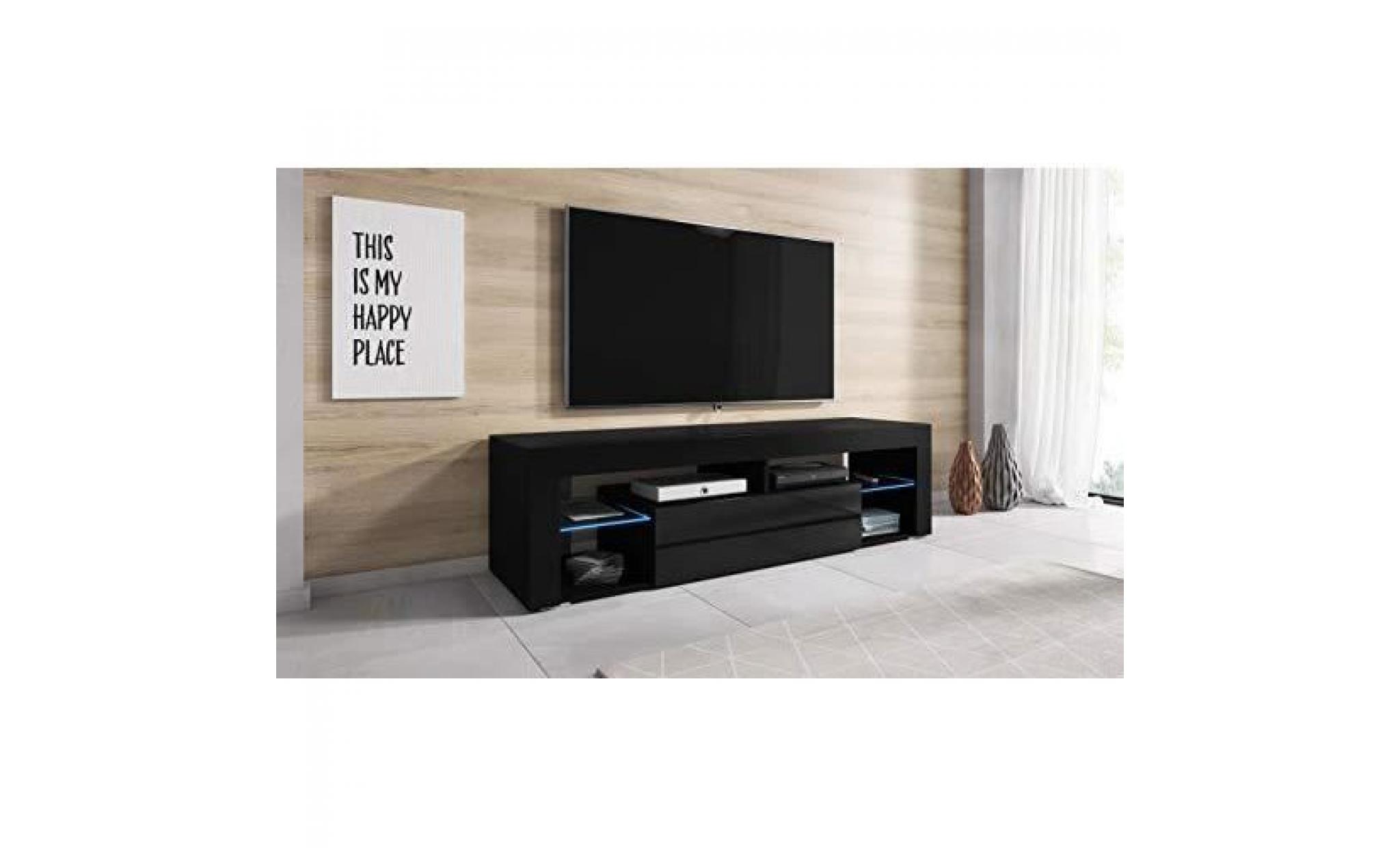 titan tv meuble noir 140 cm