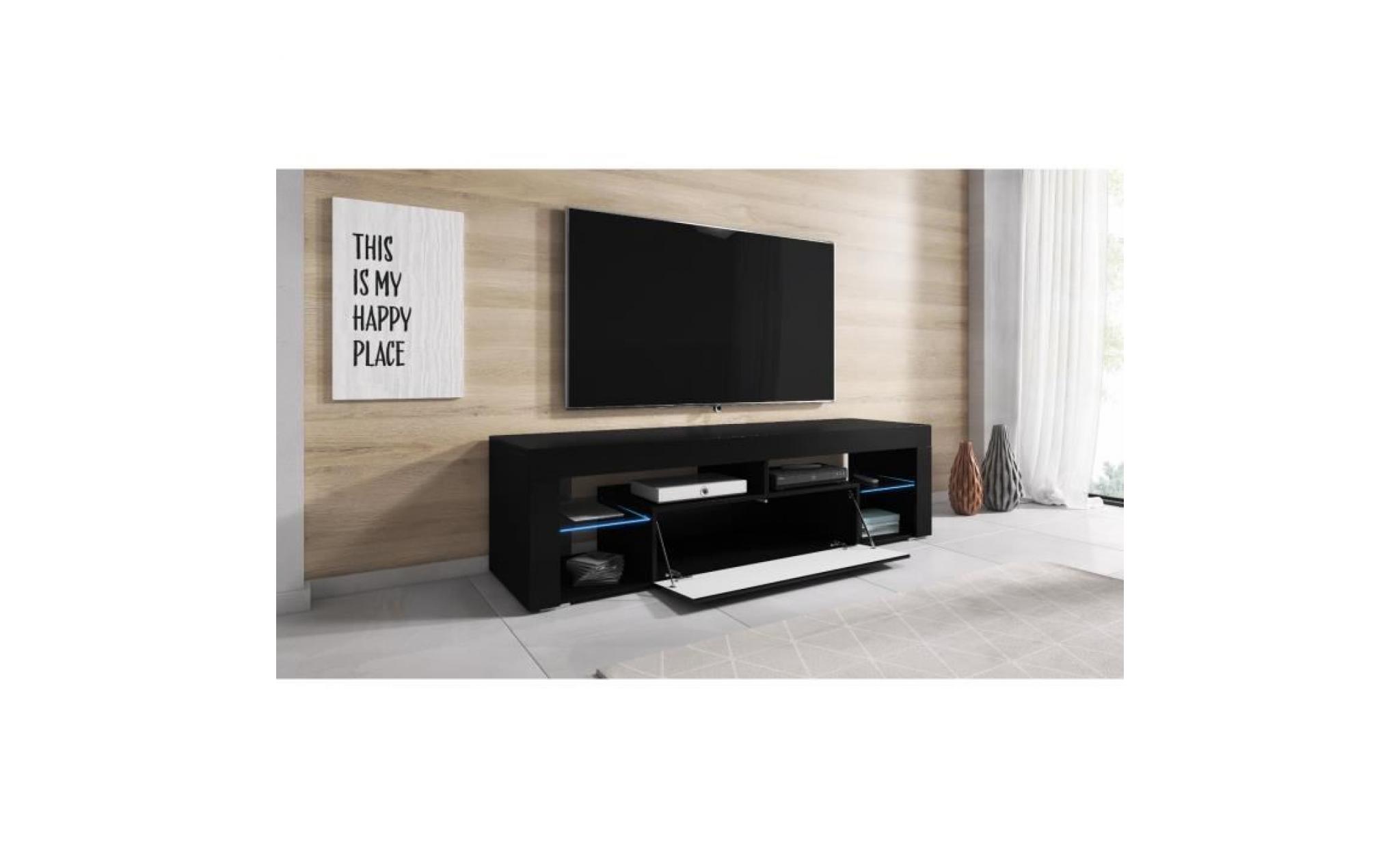 titan tv meuble noir 140 cm pas cher