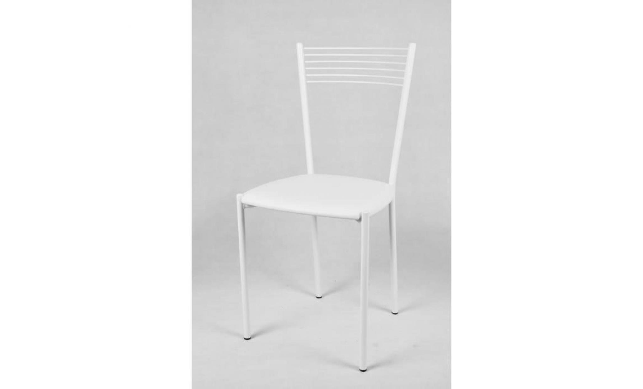 tommychairs  set de 4 chaises modernes elegance avec structure en acier peindré blanc et assise en cuir artificiel blanc