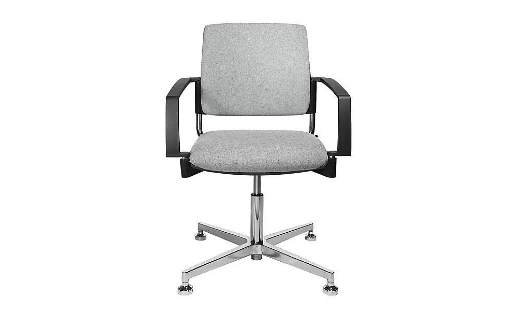 topstar fauteuil de bureau rembourré   gris   dossier résille, noir   chaise de réunion chaise empilable chaise visiteur chaise pas cher