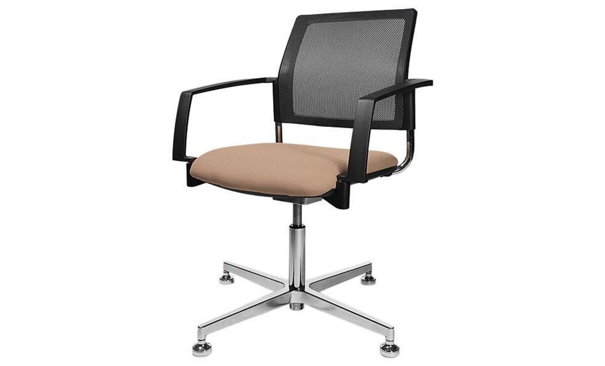 topstar fauteuil de bureau rembourré   marron   dossier résille, noir   chaise de réunion chaise empilable chaise visiteur chaise