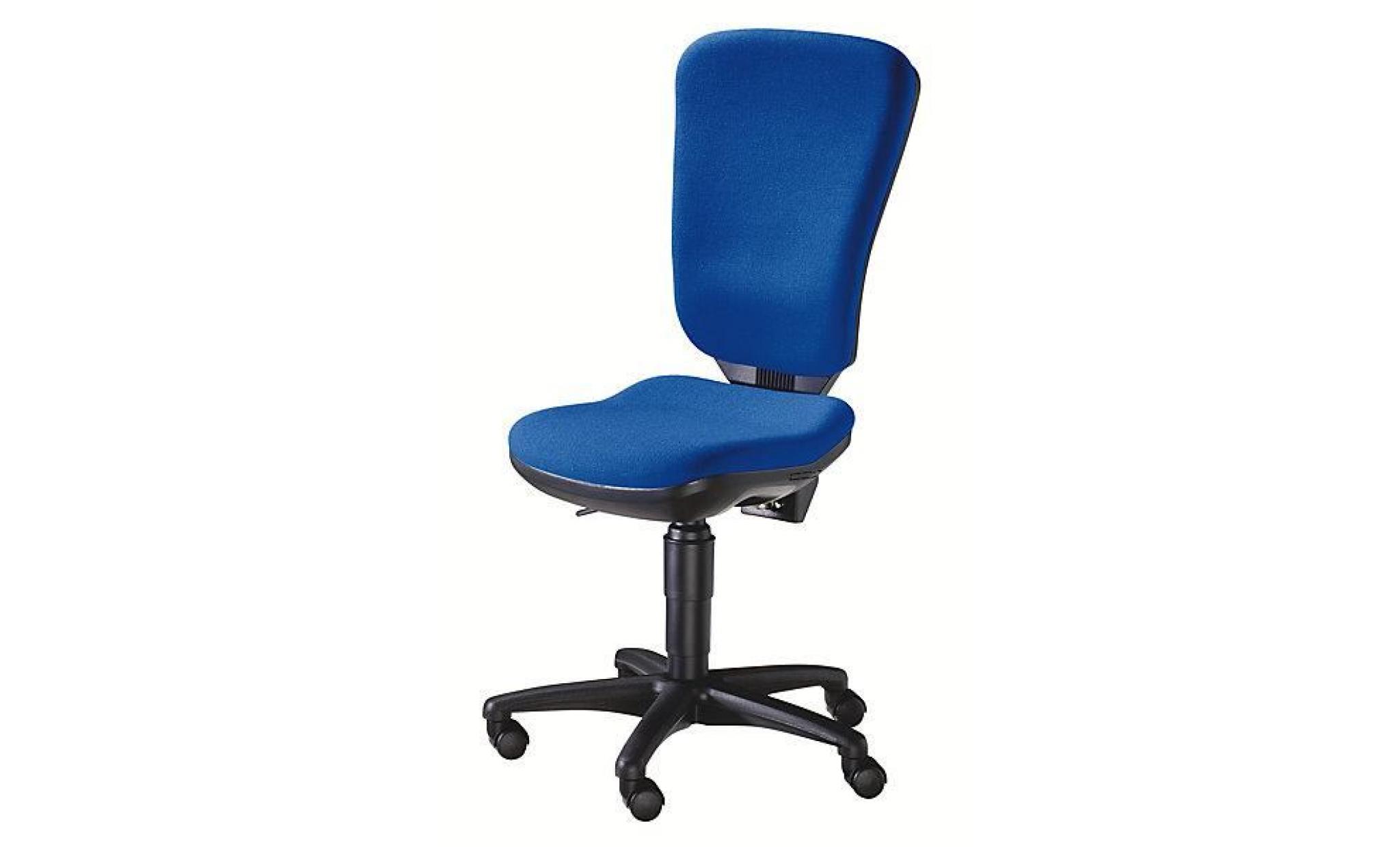topstar siège de bureau, contact permanent et dossier haut   assise ergonomique, sans accoudoirs bleu   chaise de bureau chaise pour