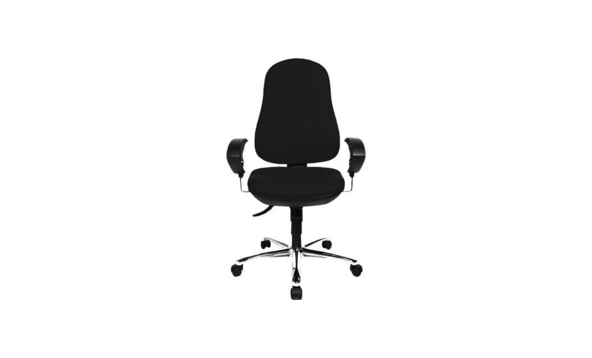 topstar support sy chaise opérateur accoudoirs en forme d'anneau pivotant polyester, acier plaqué chrome noir