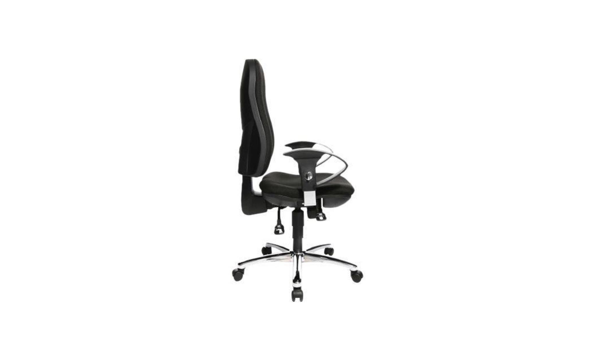 topstar support sy chaise opérateur accoudoirs en forme d'anneau pivotant polyester, acier plaqué chrome noir pas cher