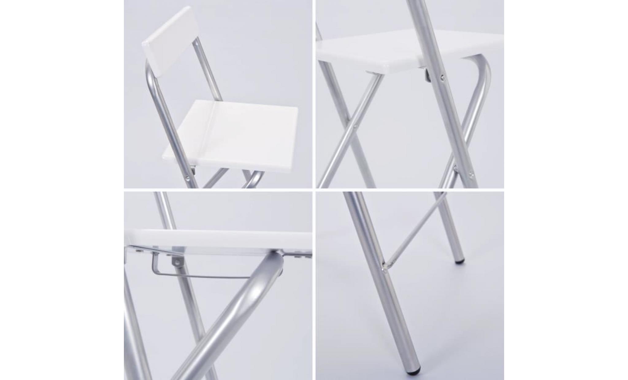 chaise pliante, chaise haute pliante, tabouret de bar, tabouret pliant, chaise blanche, tabouret blanc, chaise haute de bar blanche pas cher