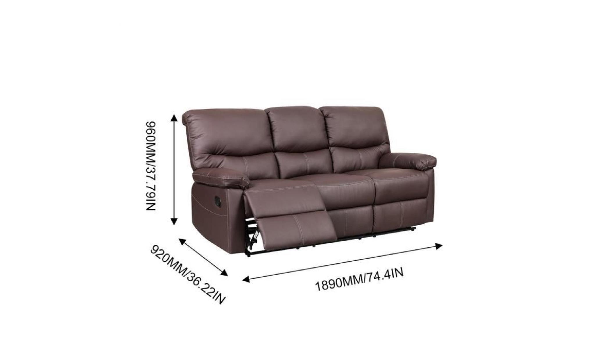 trois siège sofa canapé confortable fauteuil de bureau fauteuil scandinave marron pas cher
