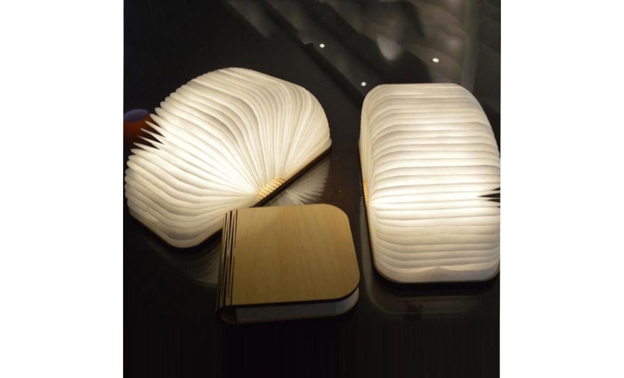 usb led rechargeable pliante en bois clair livre magnétique lampesk lampe de table deortalkwemot1368 pas cher