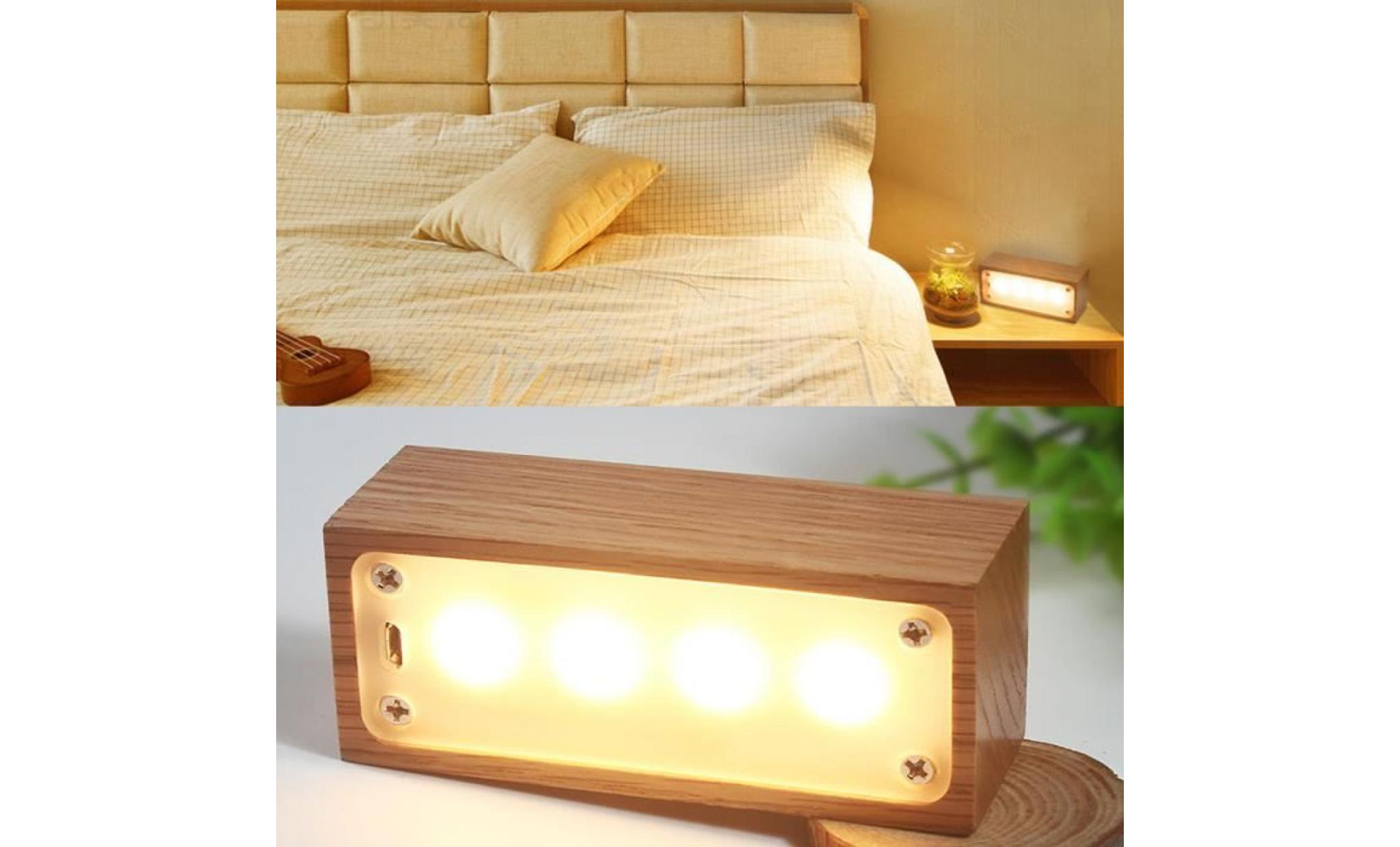 usb rechargeable creative led boîte en bois tiroir forme lumière lampe de bureau nuit b pour la maison 4400