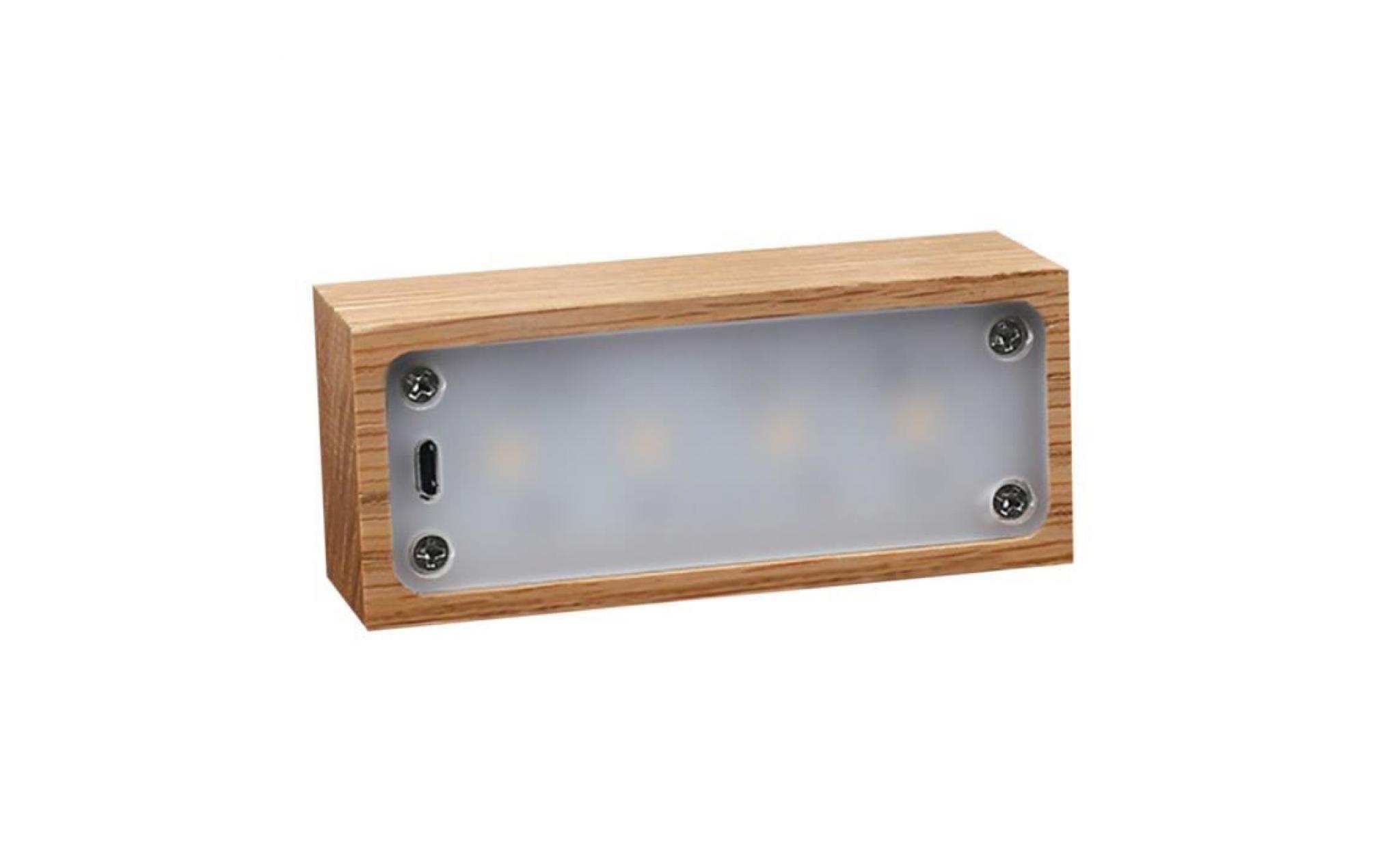 usb rechargeable creative led boîte en bois tiroir forme lumière lampe de bureau nuit b pour la maison 4400 pas cher