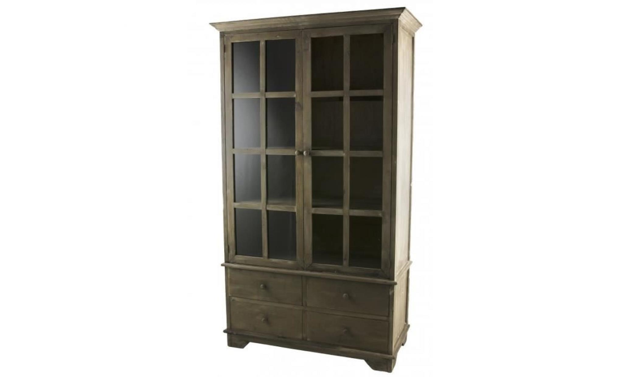 vaisselier meuble de cuisine ou salle à manger bahut de rangement armoire bibliothèque en bois 50x110x190cm