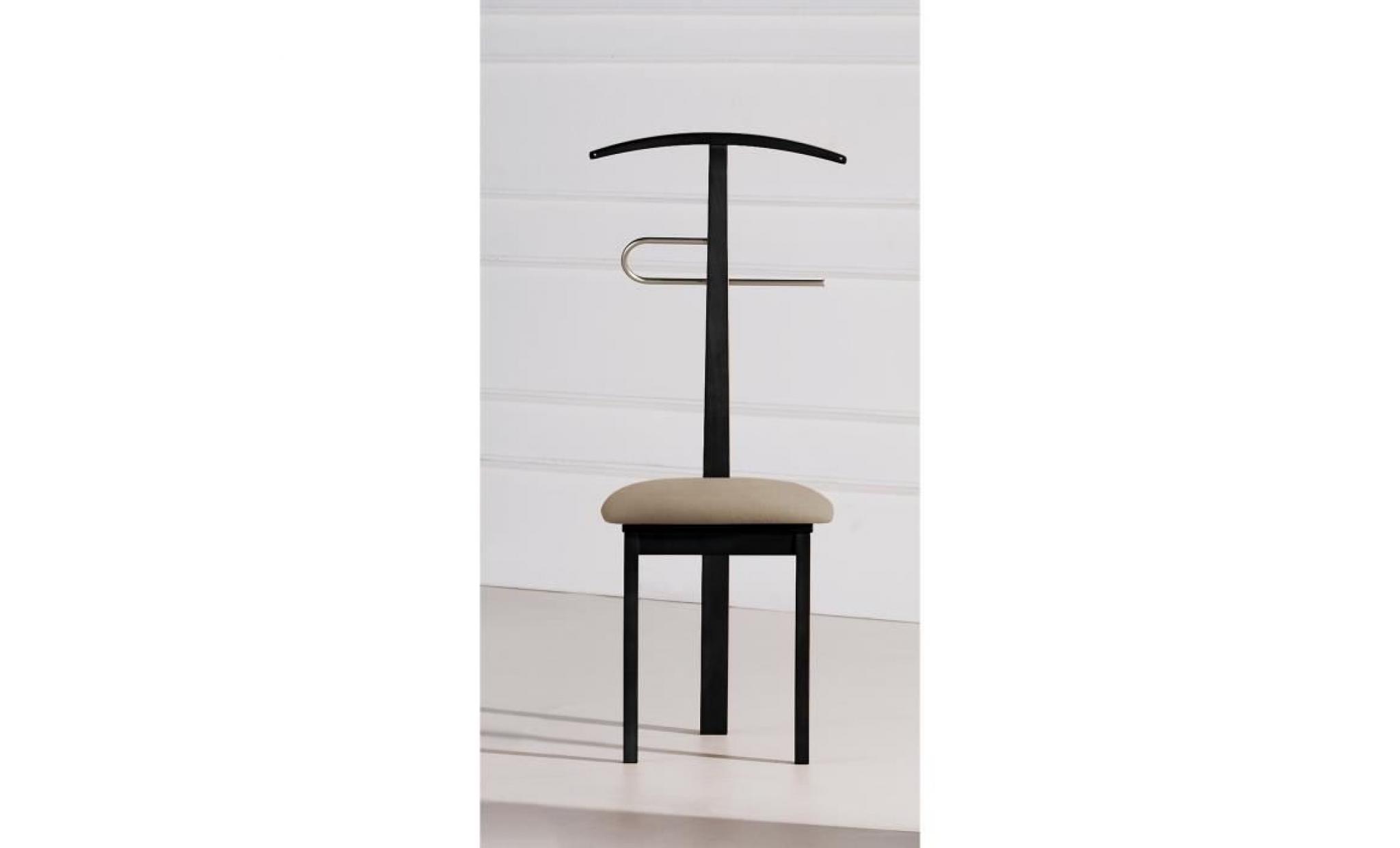 valet de nuit/chaise noir en hêtre massif, 44 x 46 x 108 cm