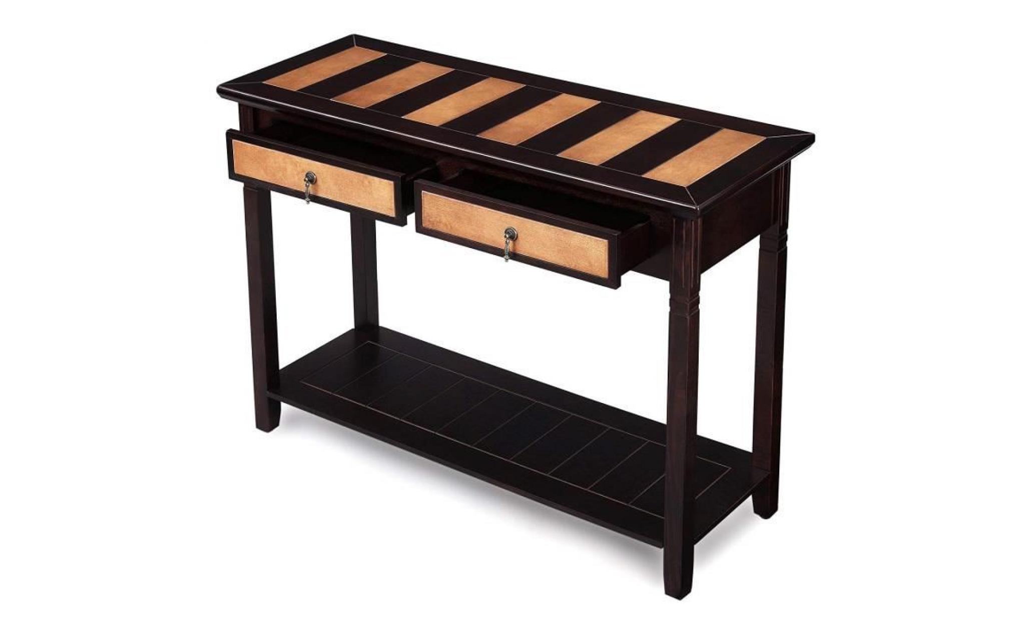 vasagle table de console, avec 2 tiroirs multi colores, Étagère de rangement, pieds en bois, pour salon, couloir,  lct07cy pas cher