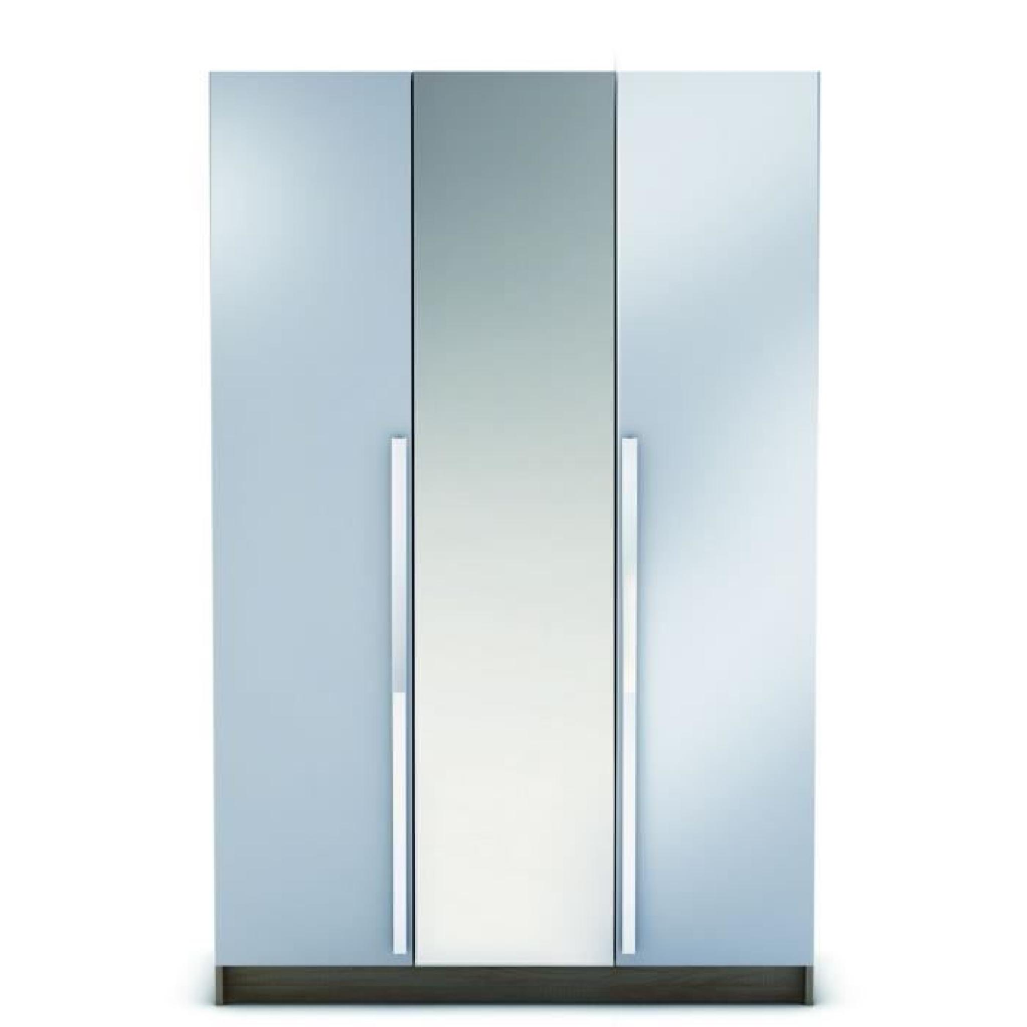 VEGAS Armoire 3 portes 1 miroir 120cm chêne/blanc