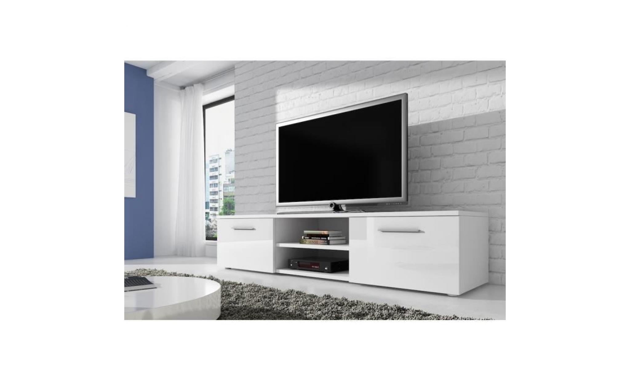 vegas meuble tv contemporain décor blanc    150 cm