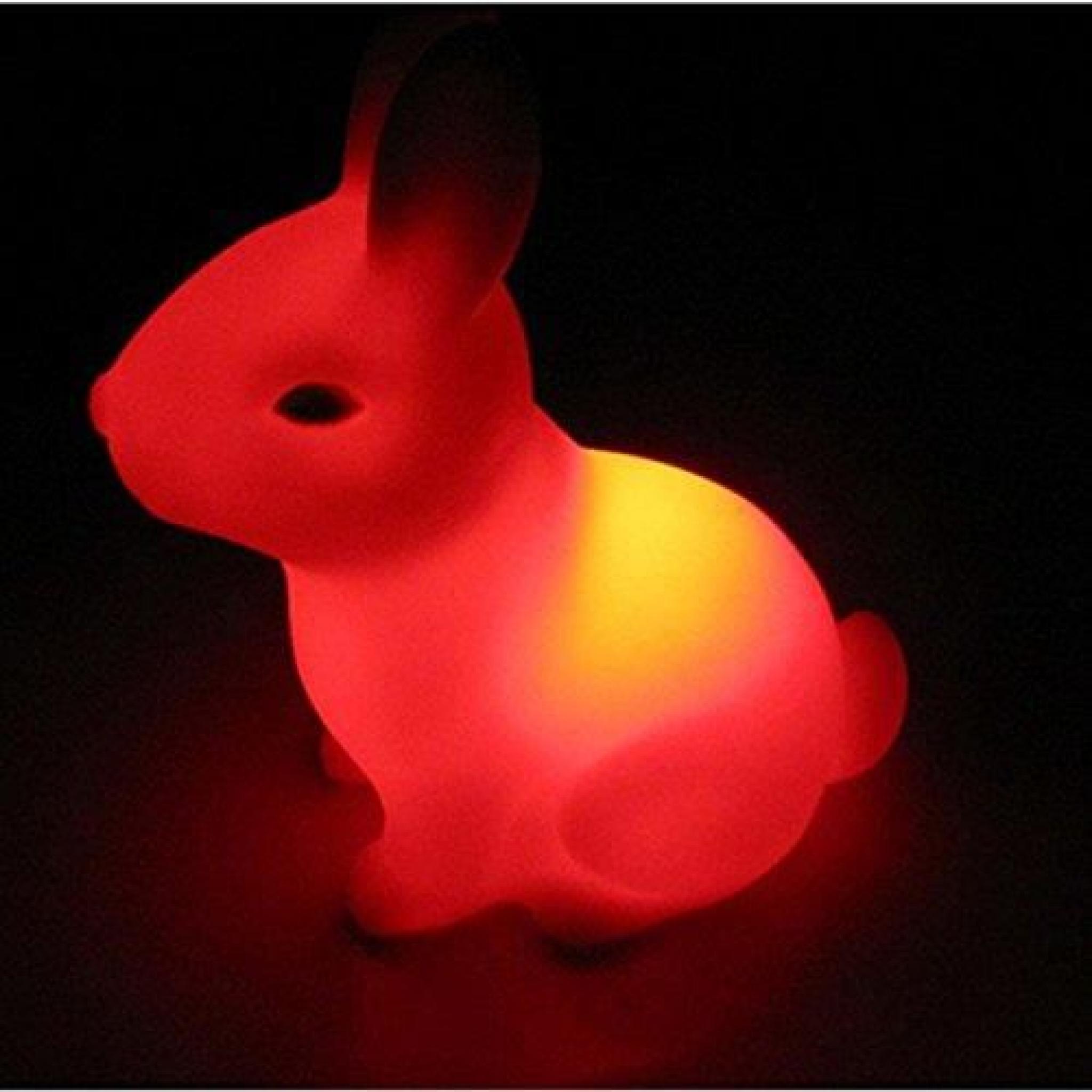  Veilleuses à lapin LED Changement de couleur, Jouets de lapin, Veilleuses romantique, Lampes de nuit, Décoration de maison et party pas cher