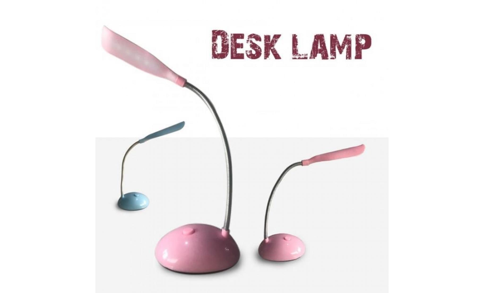 version bleu   mini readig 4 led batterie propulsé haute lumière chambre lampe de bureau protection des yeux d'Étude flexible table