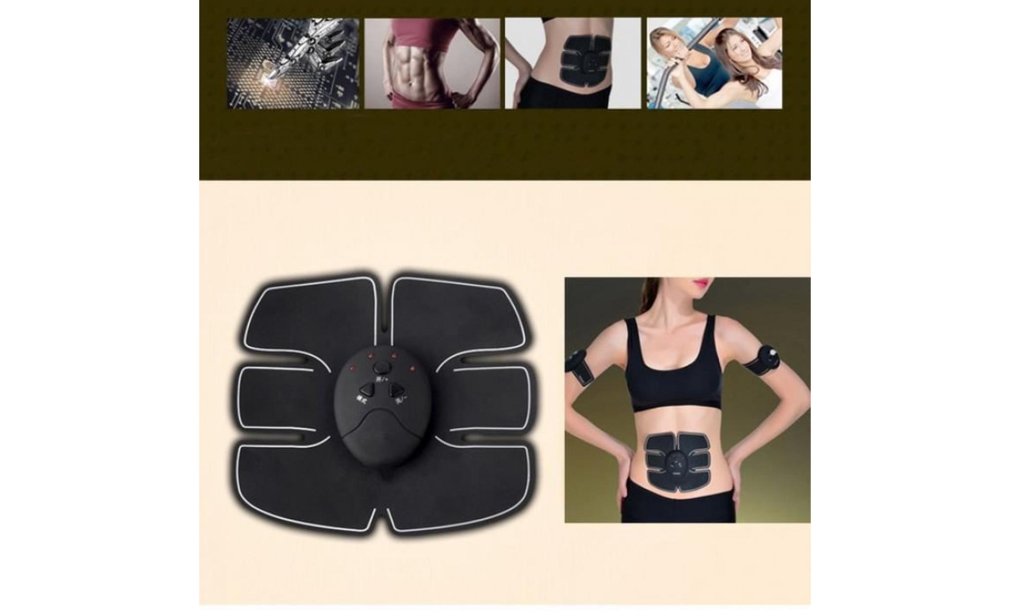 version noir   smart ems impulsion Électrique traitement masseur abdominale formateur musculaire sans fil sport muscle stimulateur pas cher