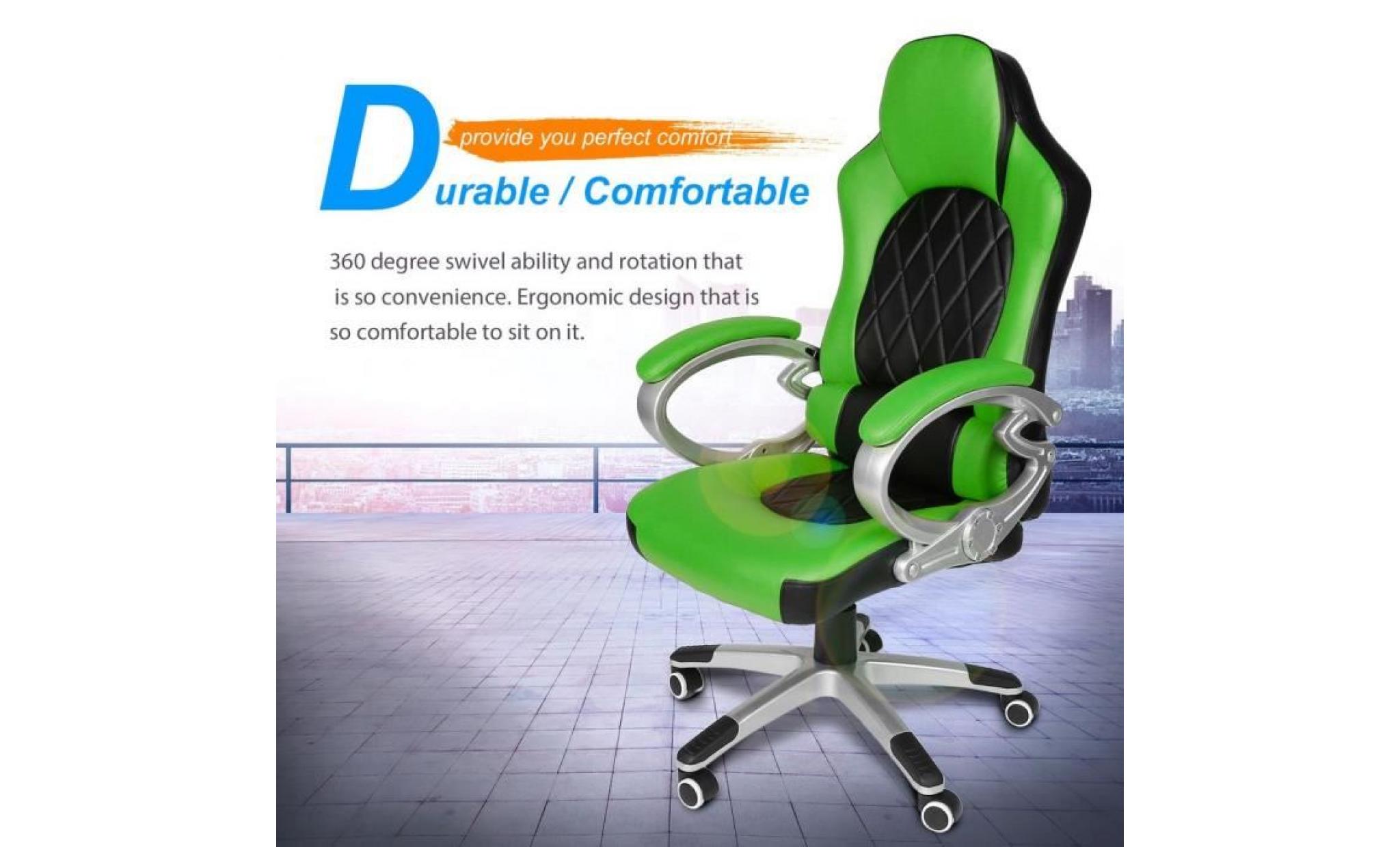 vert fauteuil de bureau chaise de bureau hauteur réglable avec accoudoir