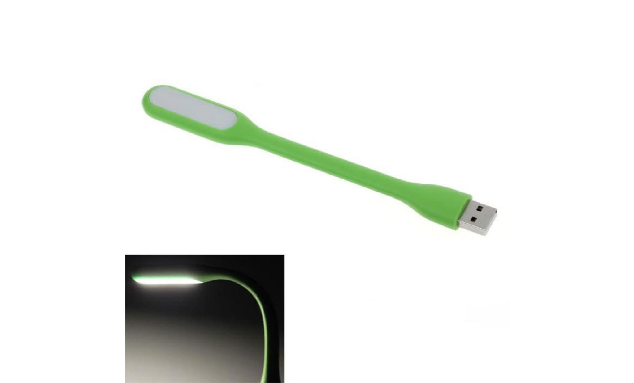 vert mini portable usb led lampe bendable pc banque de puissance partenaire gn lxl5013012a pas cher