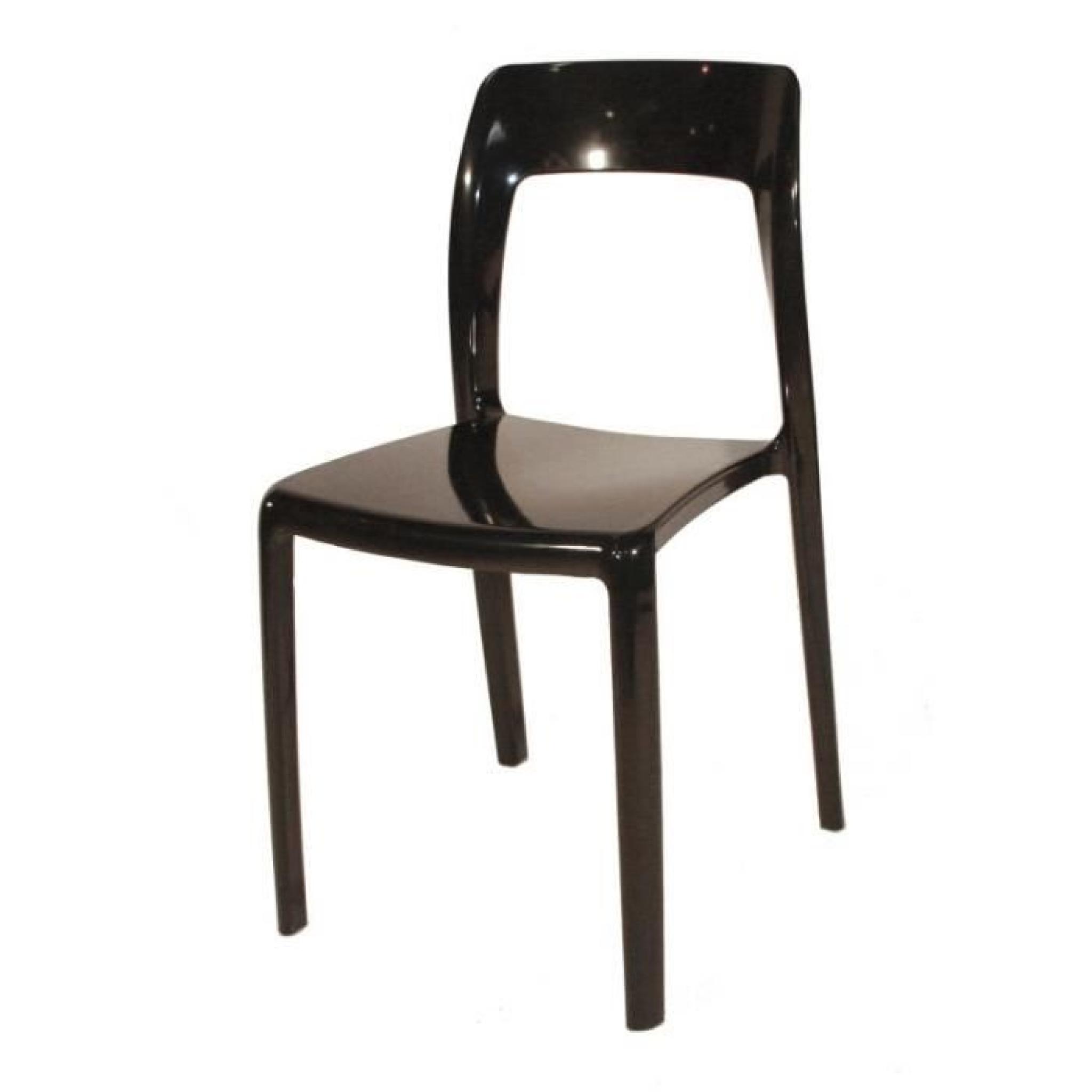 Very - Lot de 4 chaises plastique Design Pop Moderne (Noir)
