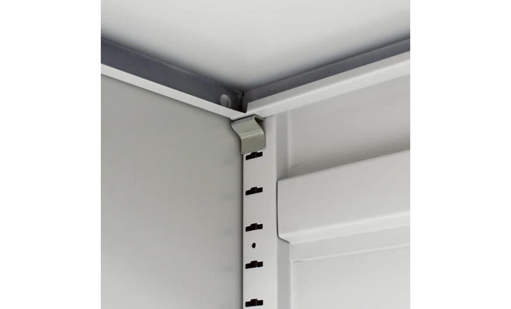vidaxl armoire de bureau avec 4 portes acier 90 x 40 x 180 cm gris pas cher
