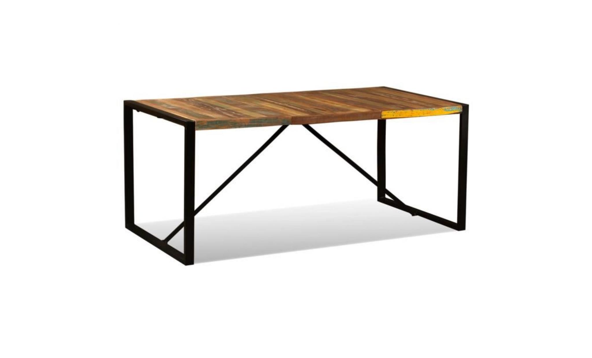 vidaxl bois de récupération table de salle à manger massif 180 cm pas cher