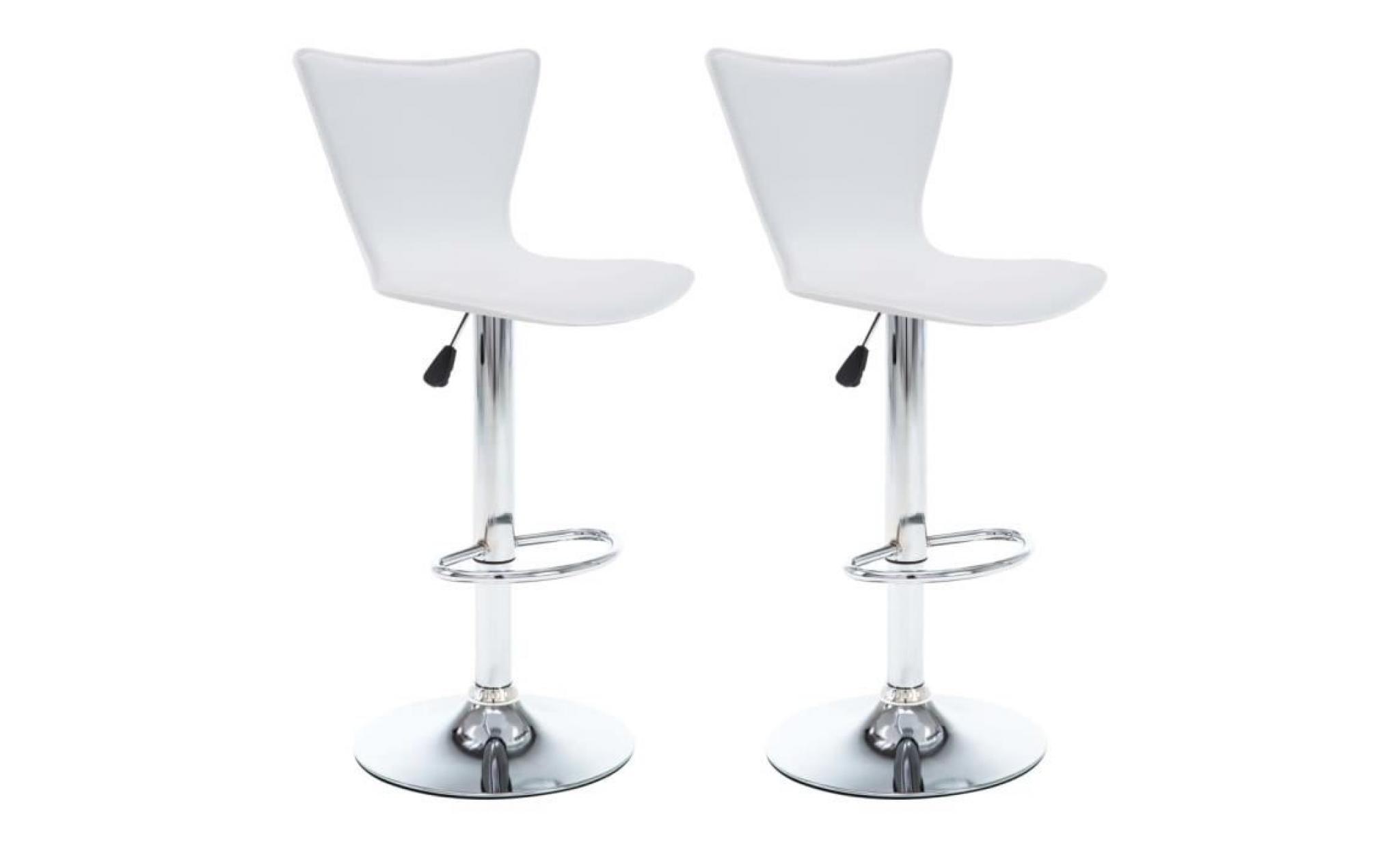 vidaxl chaise de bar pivotante 2 pcs similicuir 40x47x105 cm blanc pas cher