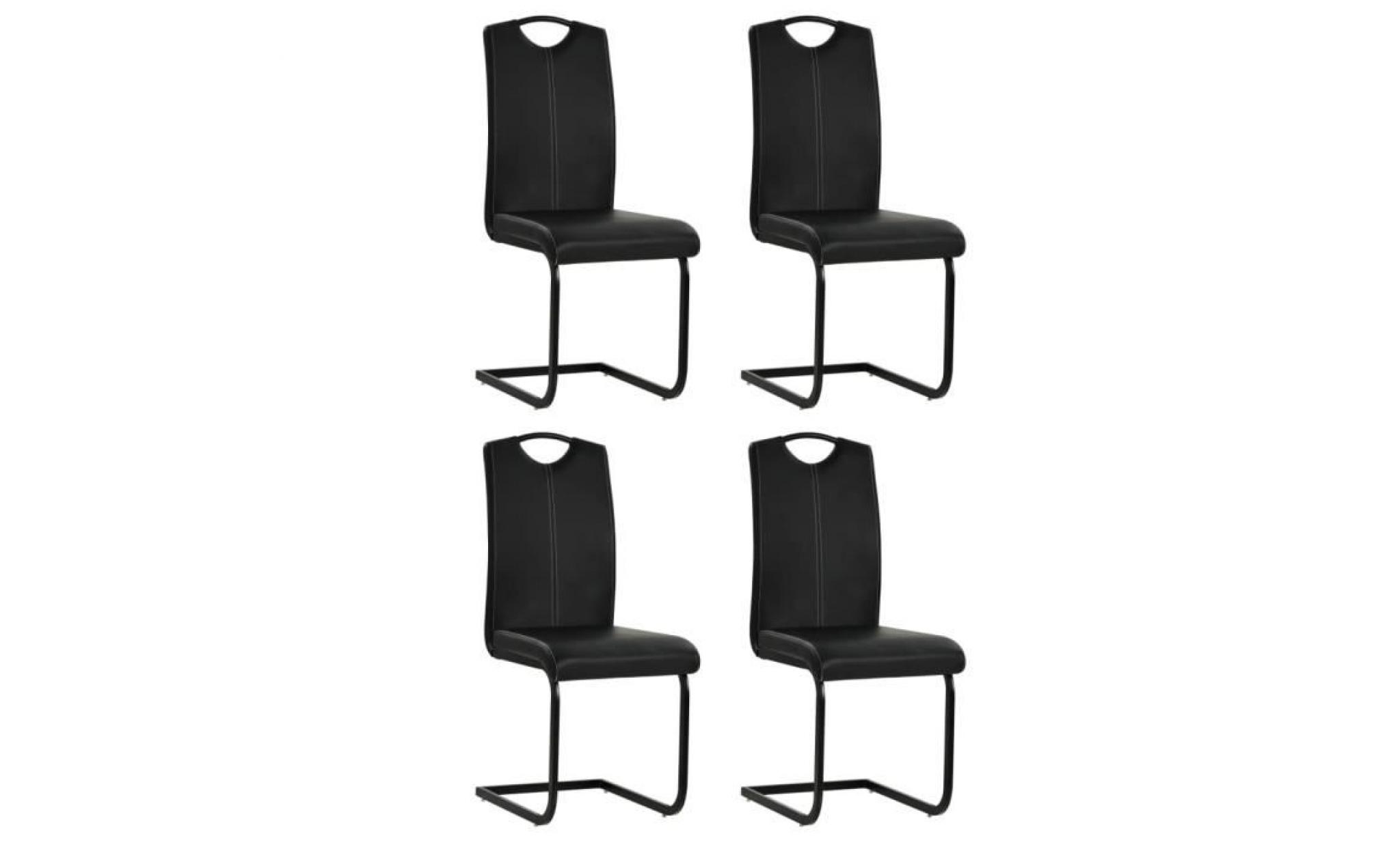 vidaxl chaise de salle à manger 4 pcs cuir artificiel 43x55x100cm noir
