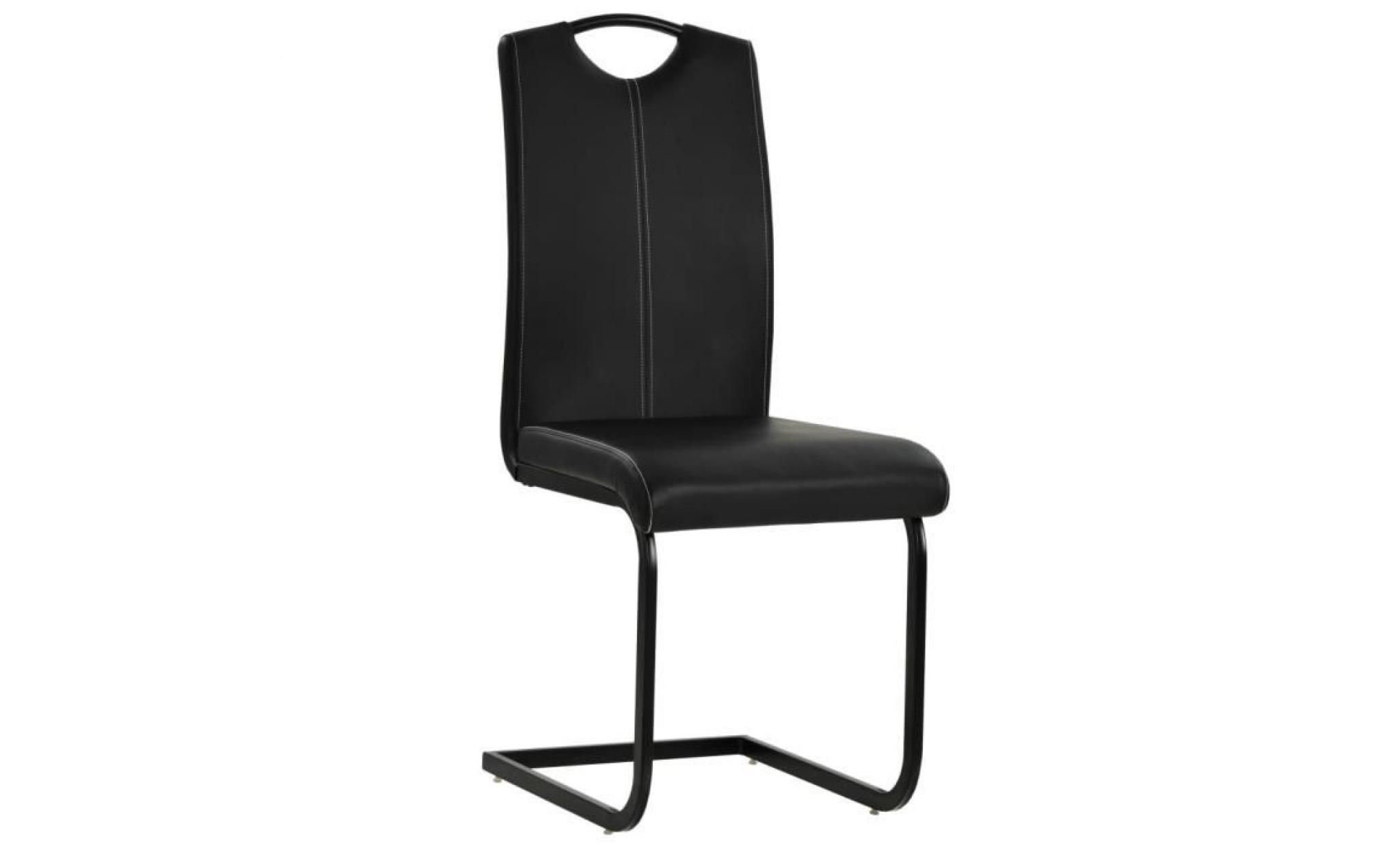 vidaxl chaise de salle à manger 4 pcs cuir artificiel 43x55x100cm noir pas cher