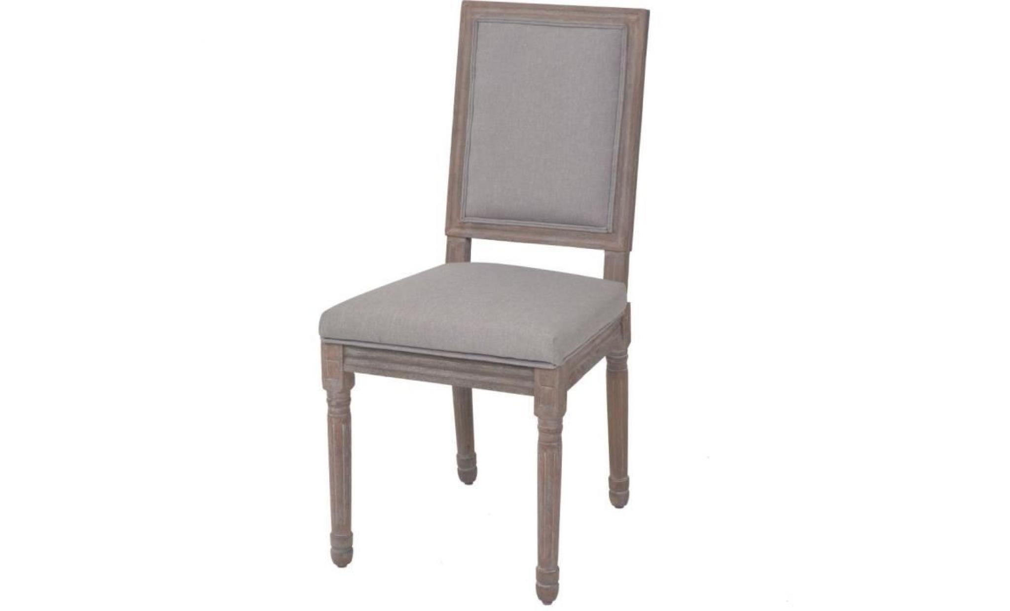 vidaxl chaise de salle à manger 6 pcs lin 47 x 58 x 98 cm gris clair pas cher
