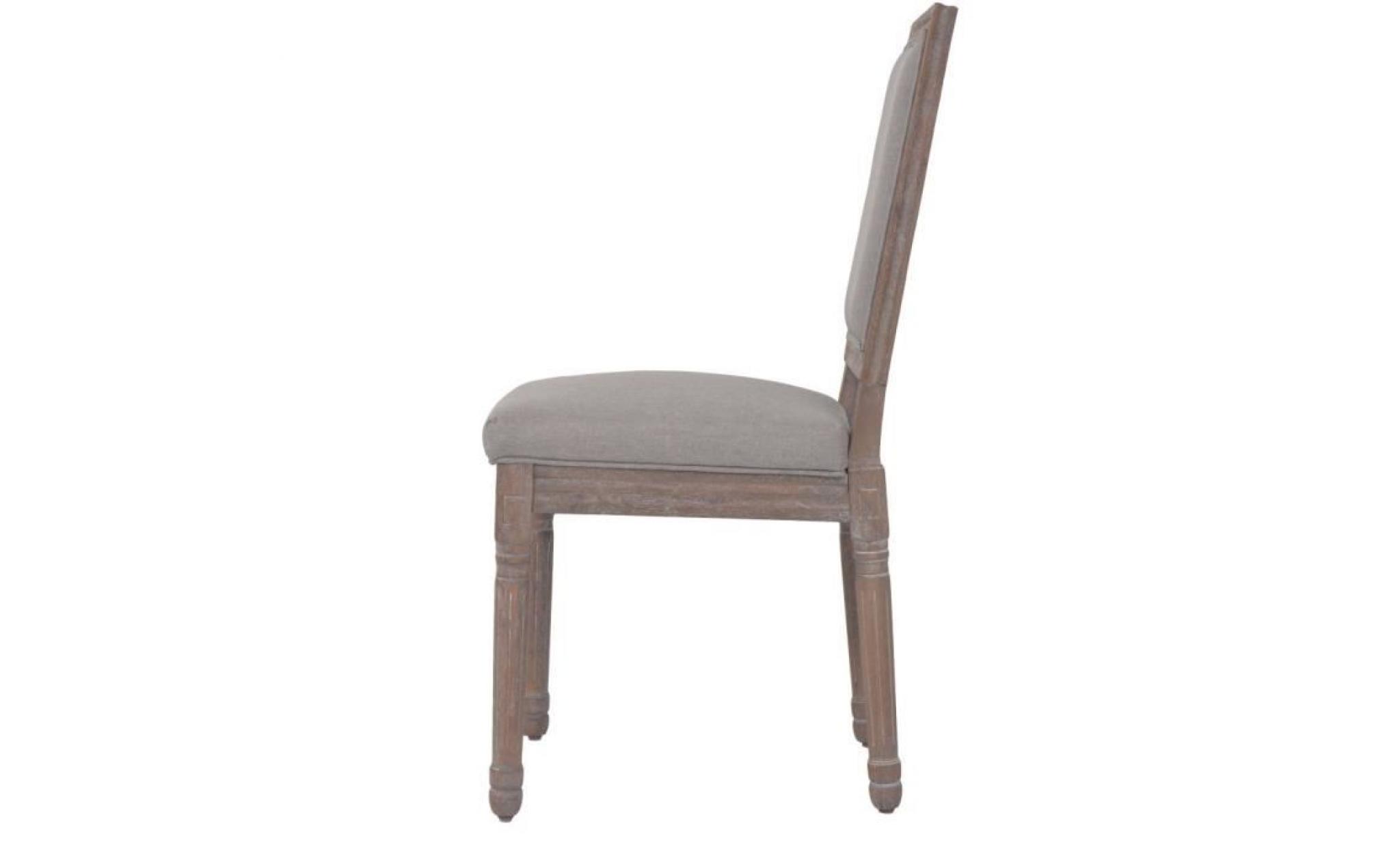 vidaxl chaise de salle à manger 6 pcs lin 47 x 58 x 98 cm gris clair pas cher