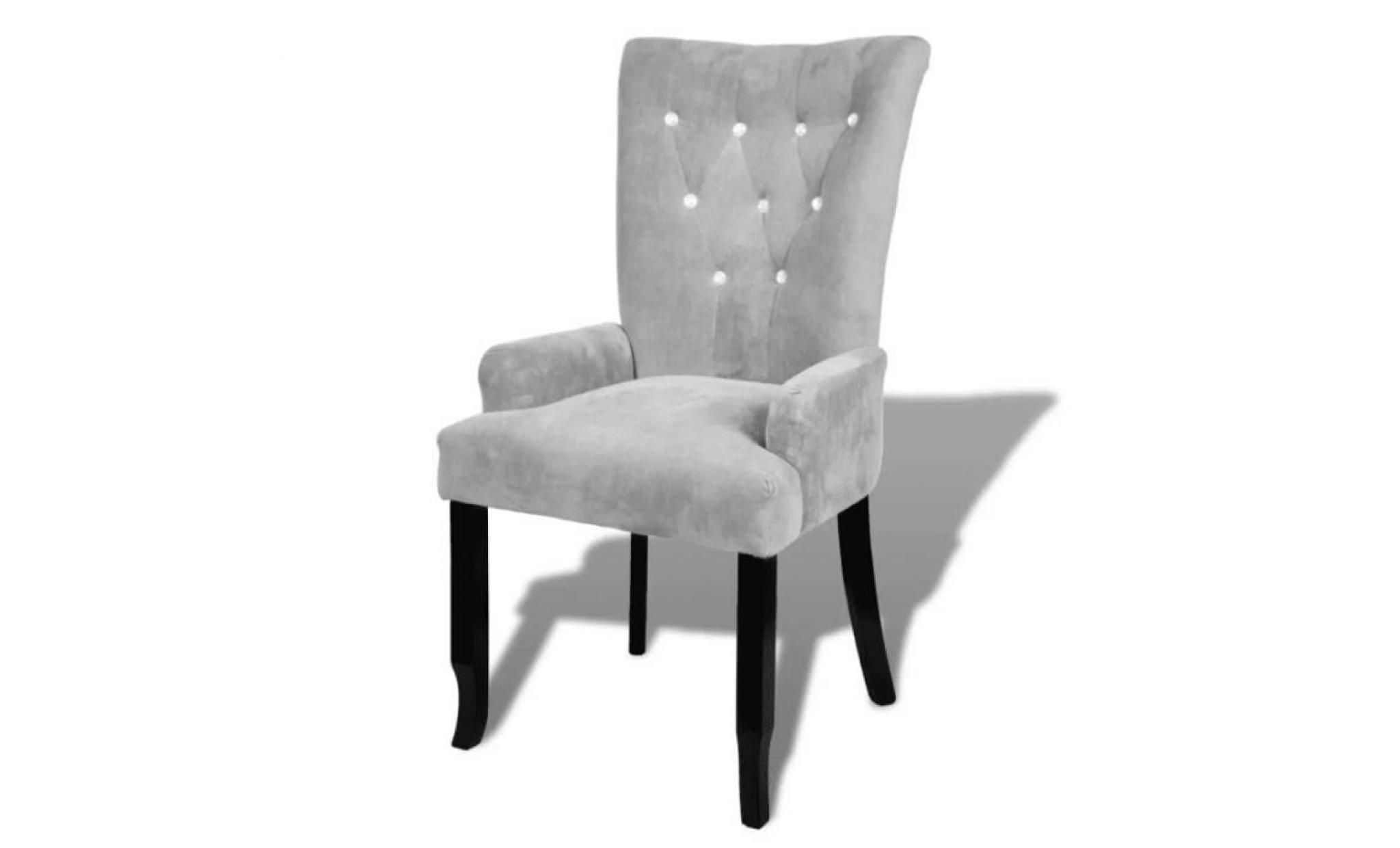 vidaxl chaise/fauteuil de salle à manger gris