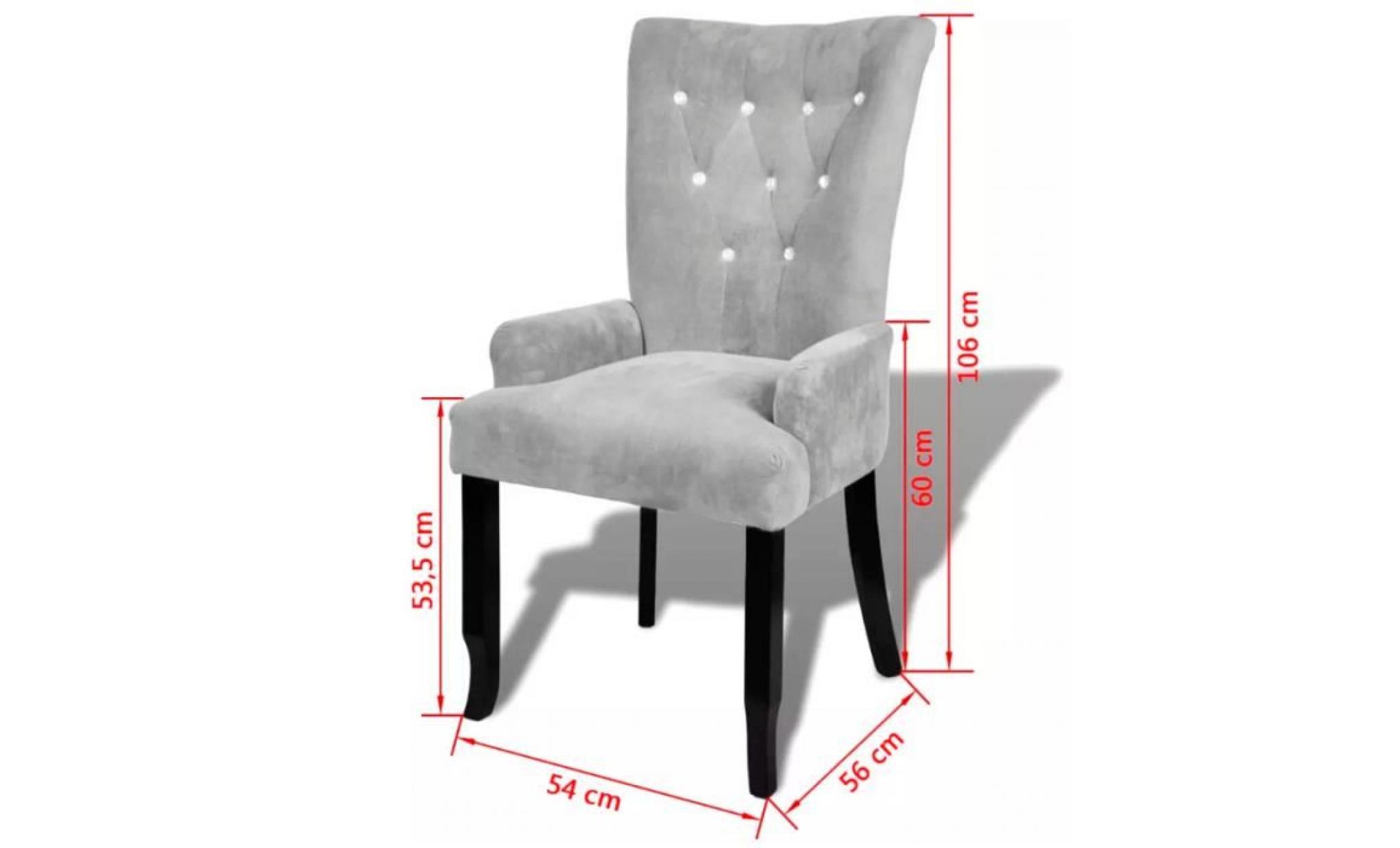 vidaxl chaise/fauteuil de salle à manger gris pas cher