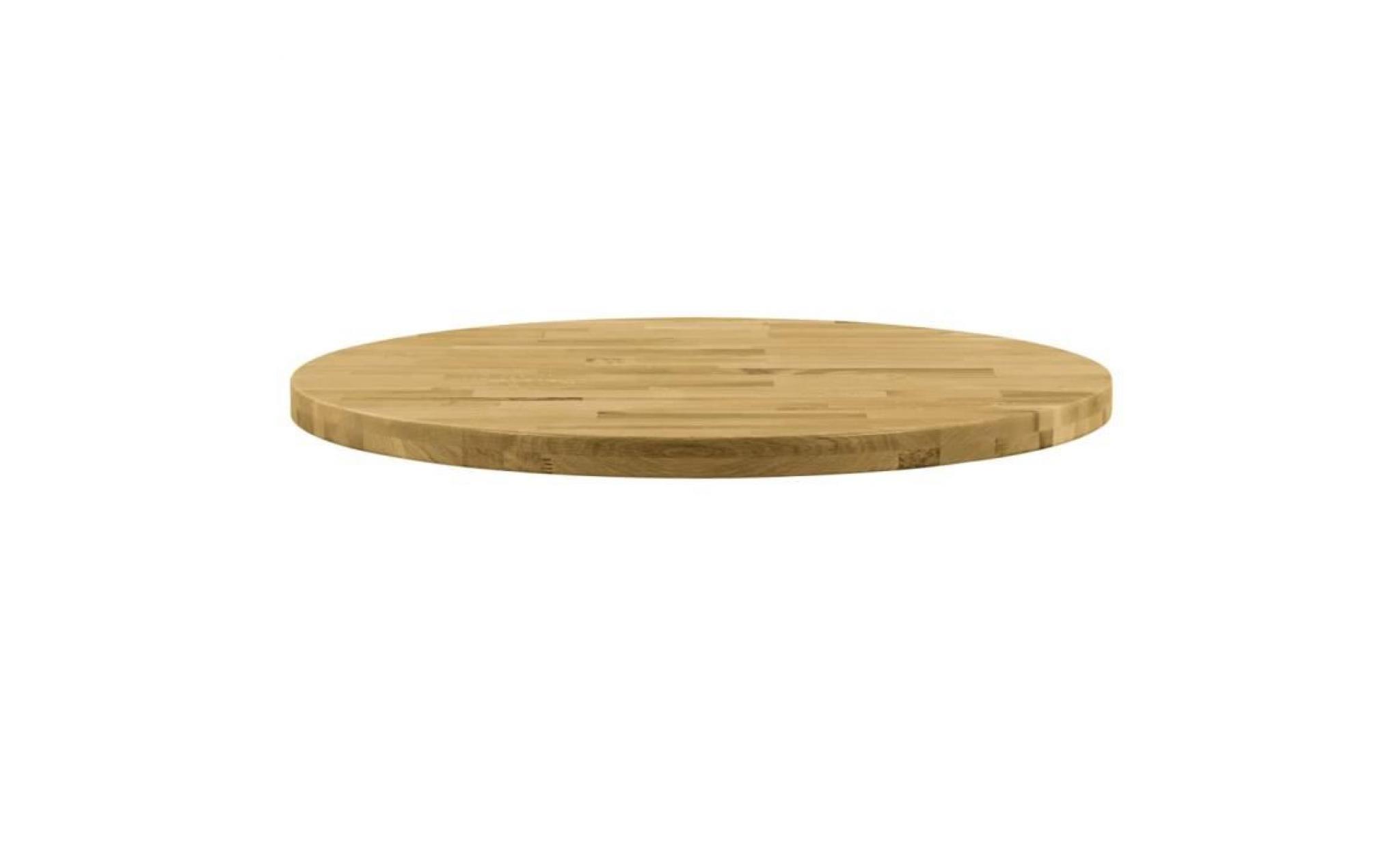 vidaxl dessus de table bois de chêne massif rond 44 mm 700 mm pas cher