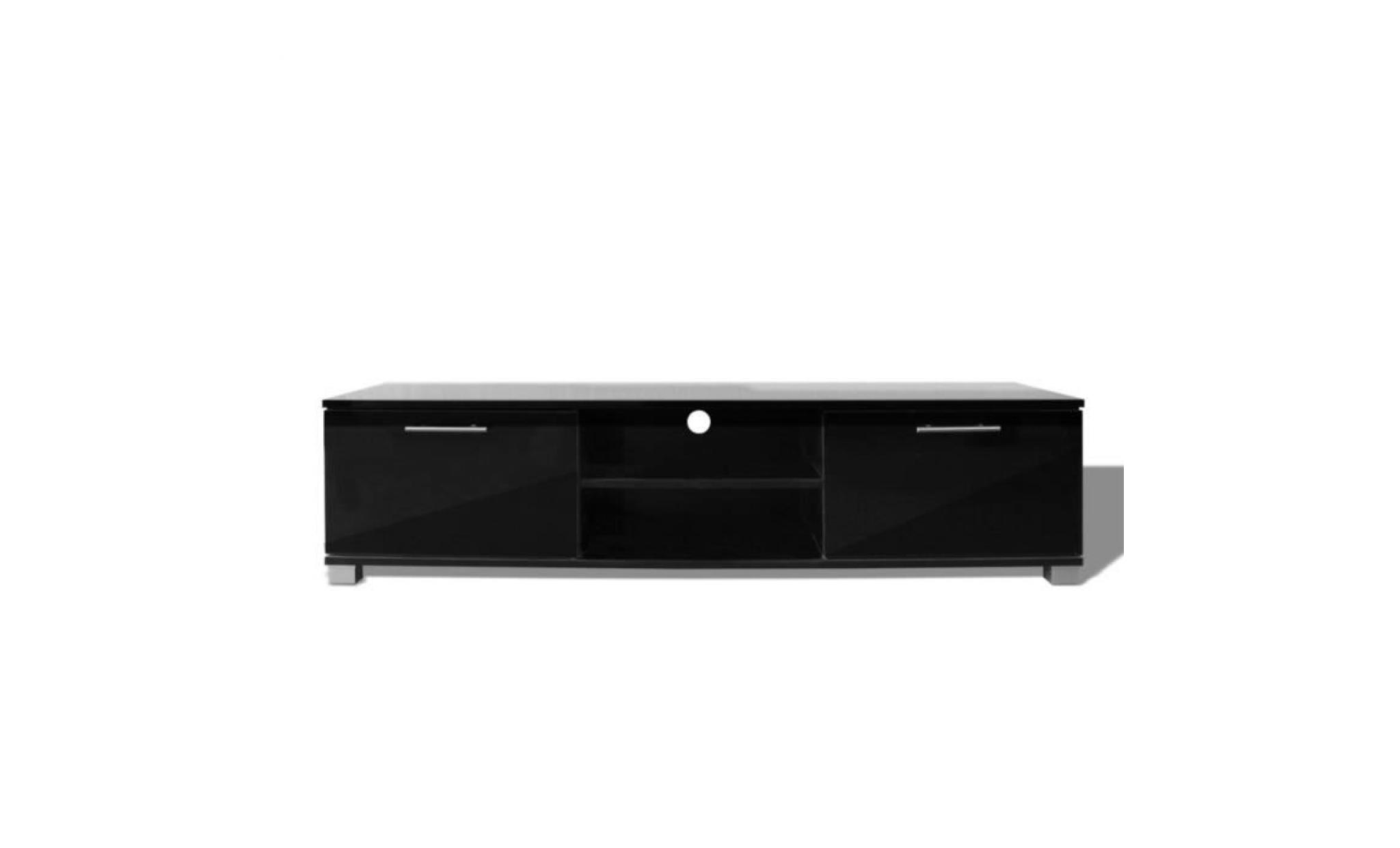 vidaxl meuble tv noir brillant 120 x 40,3 34,7 cm pas cher
