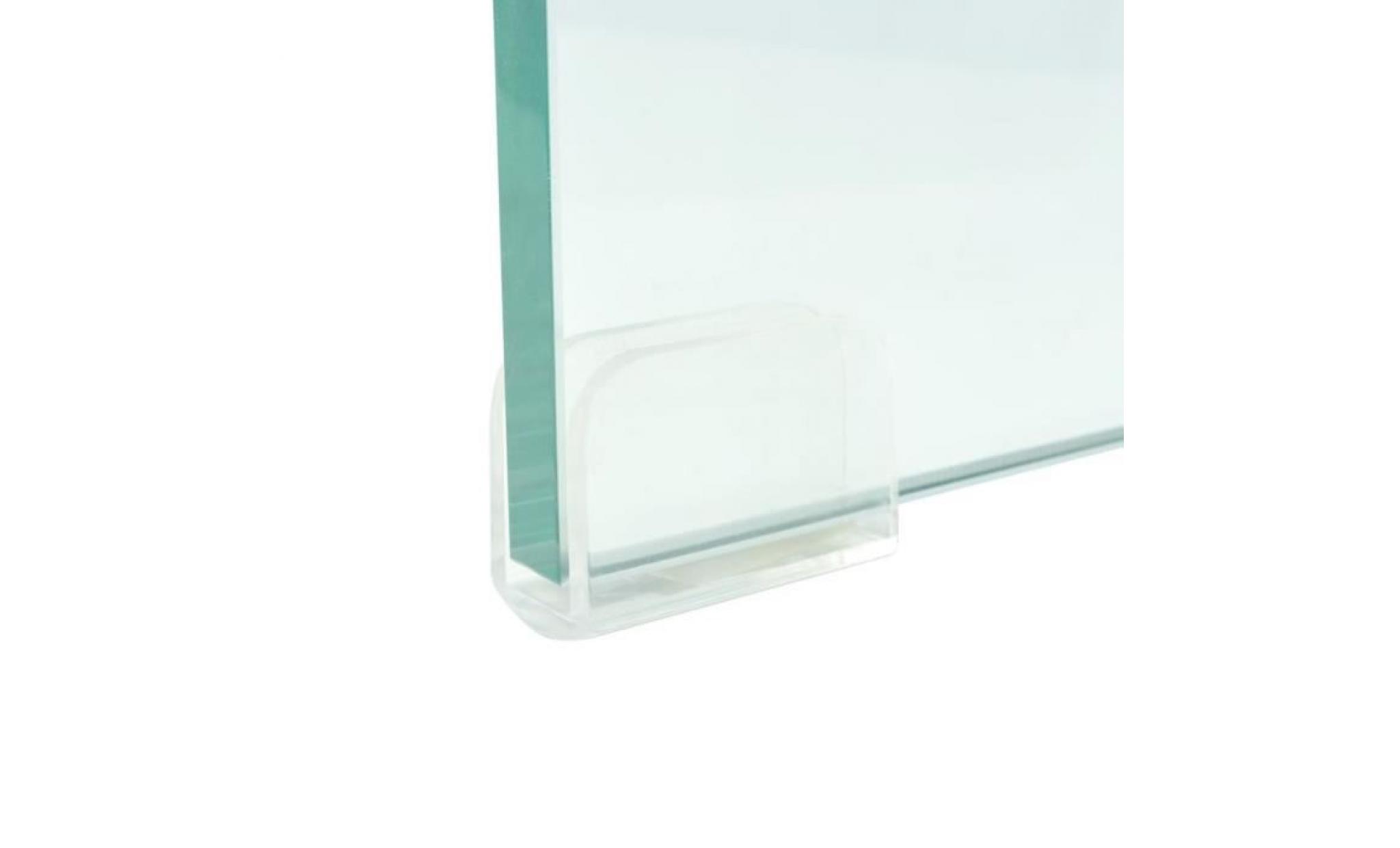 vidaxl meuble tv   pour moniteur 70 x 30 x 13 cm verre transparent pas cher