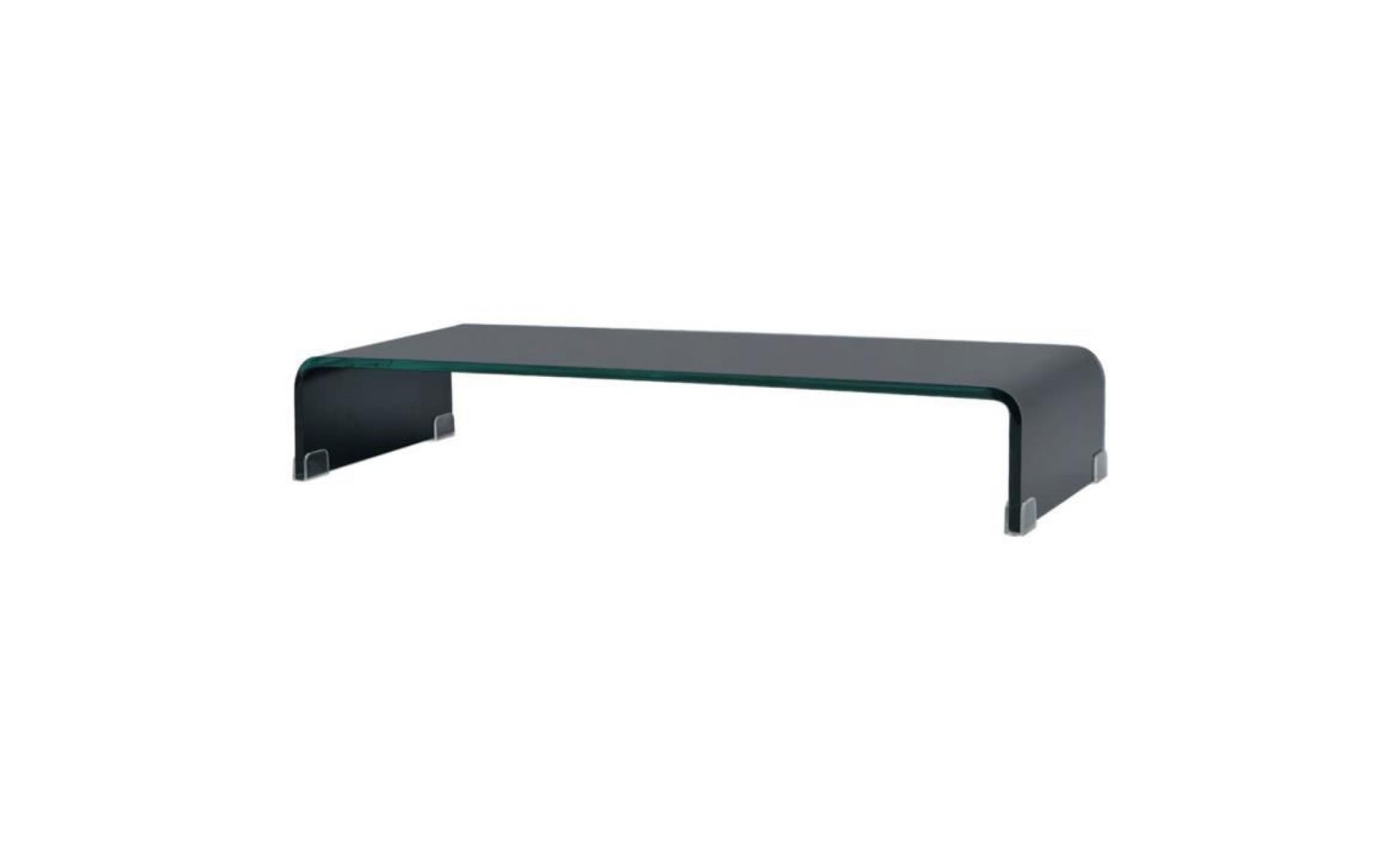 vidaxl meuble tv  support pour moniteur 70 x 30 x 13 cm verre noir