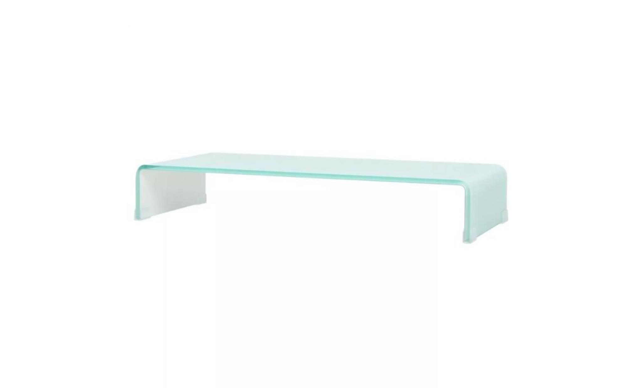 vidaxl meuble tv  support pour moniteur 80 x 30 x 13 cm verre blanc