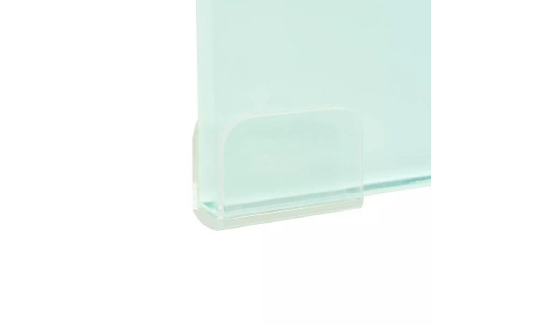 vidaxl meuble tv  support pour moniteur 80 x 30 x 13 cm verre blanc pas cher